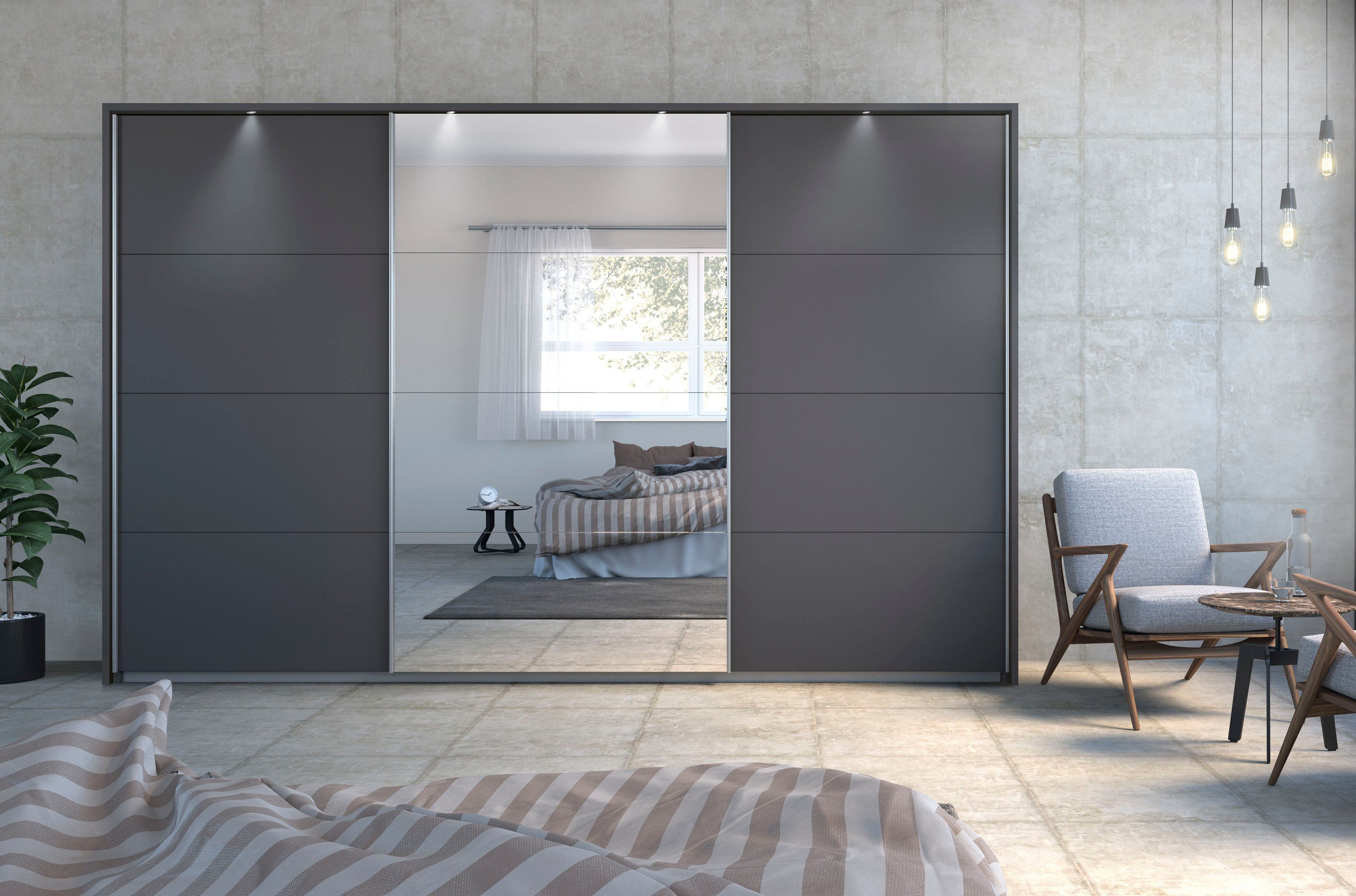 rauch Zweefdeurkast Kledingkast TOMA met passe-partout incl. rek inzet en extra legplanken made in germany zweefdeurkasten maat 368 cm x 214 cm x 64