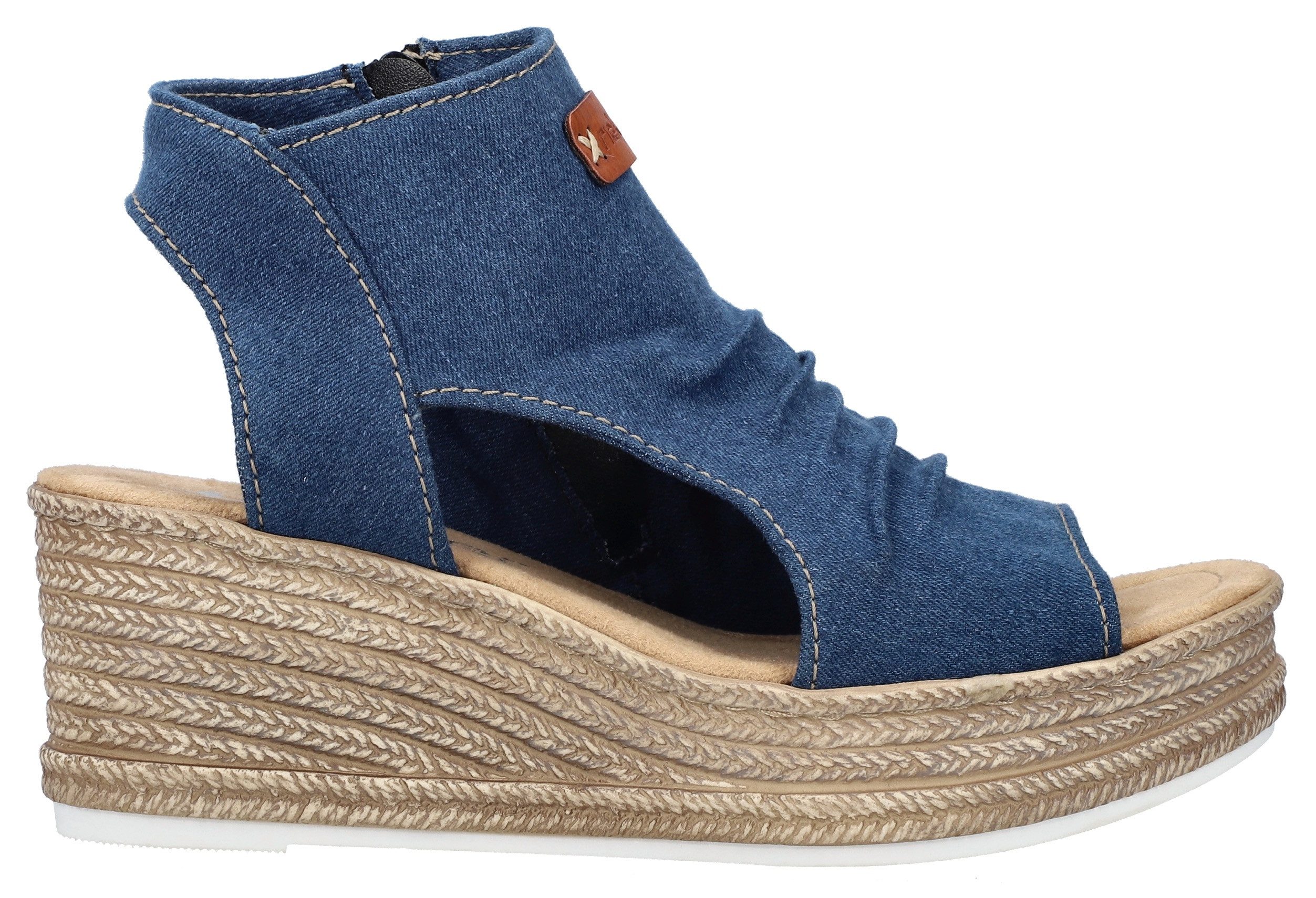 Rieker Schachtsandalen , wedge sandal, zomerschoen, plateauzool, in vegan uitvoering