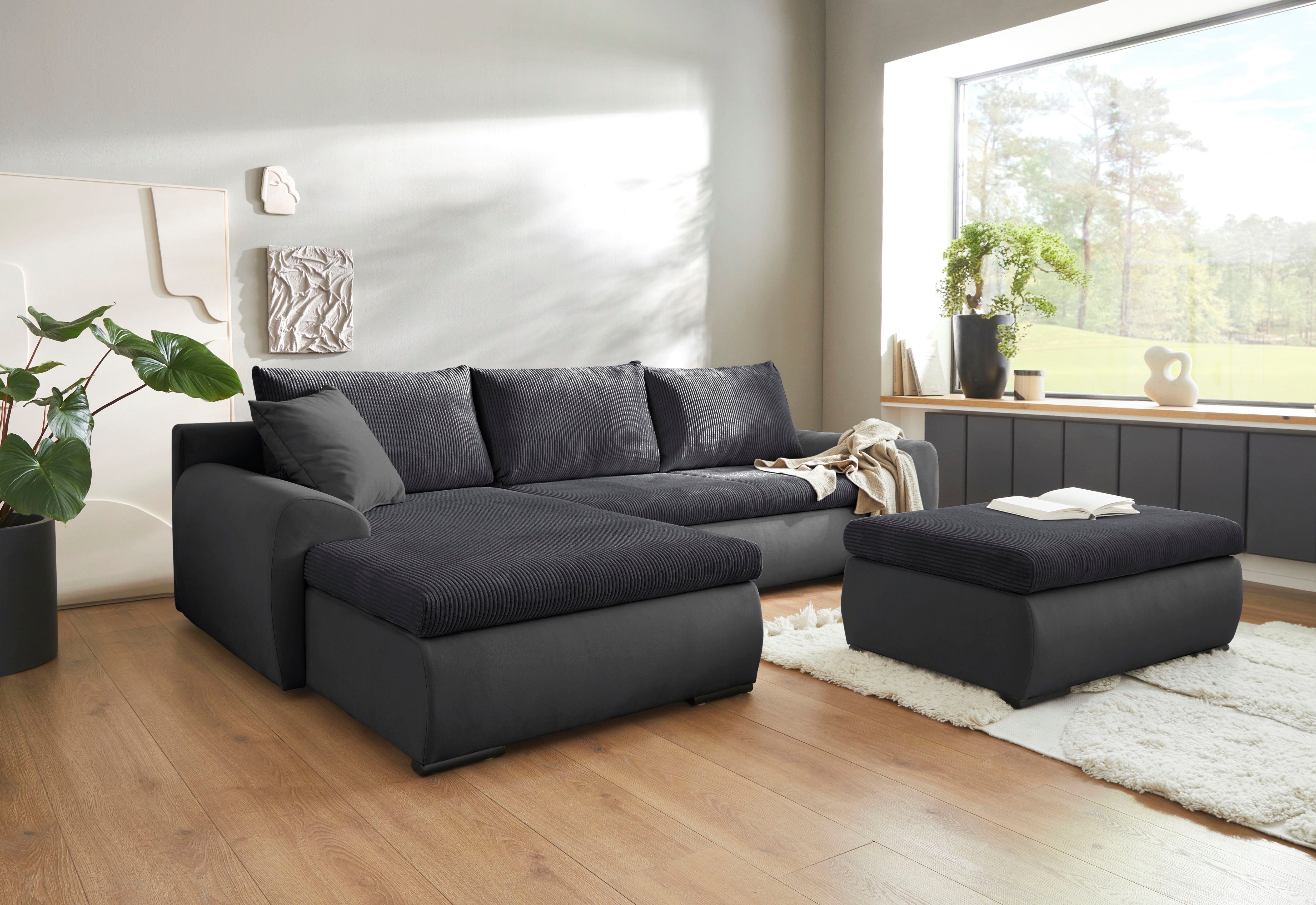 Home affaire Hocker Win met zwarte metalen poten, vrij plaatsbaar