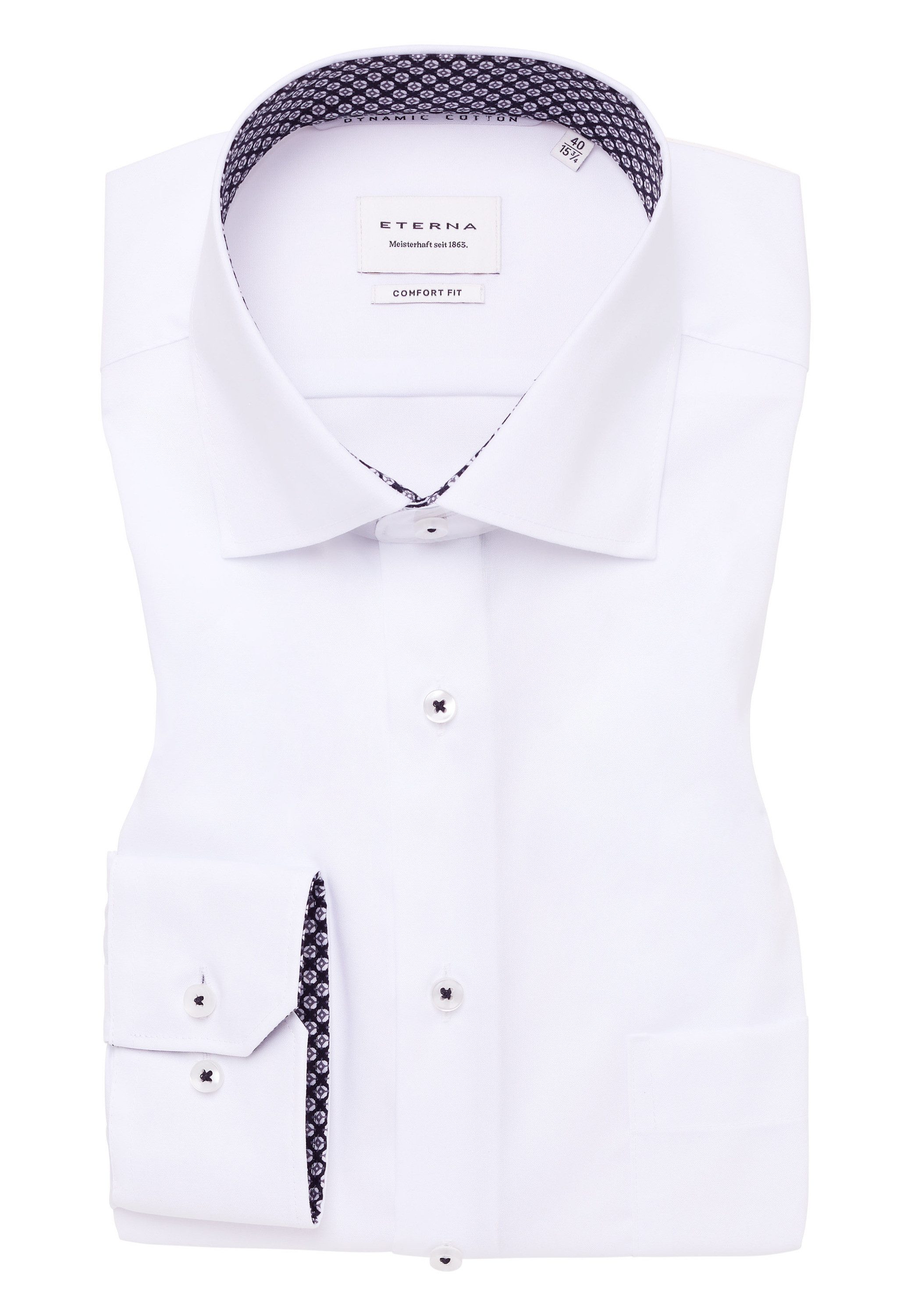 Eterna Overhemd met lange mouwen Comfort fit NON IRON (strijkvrij)