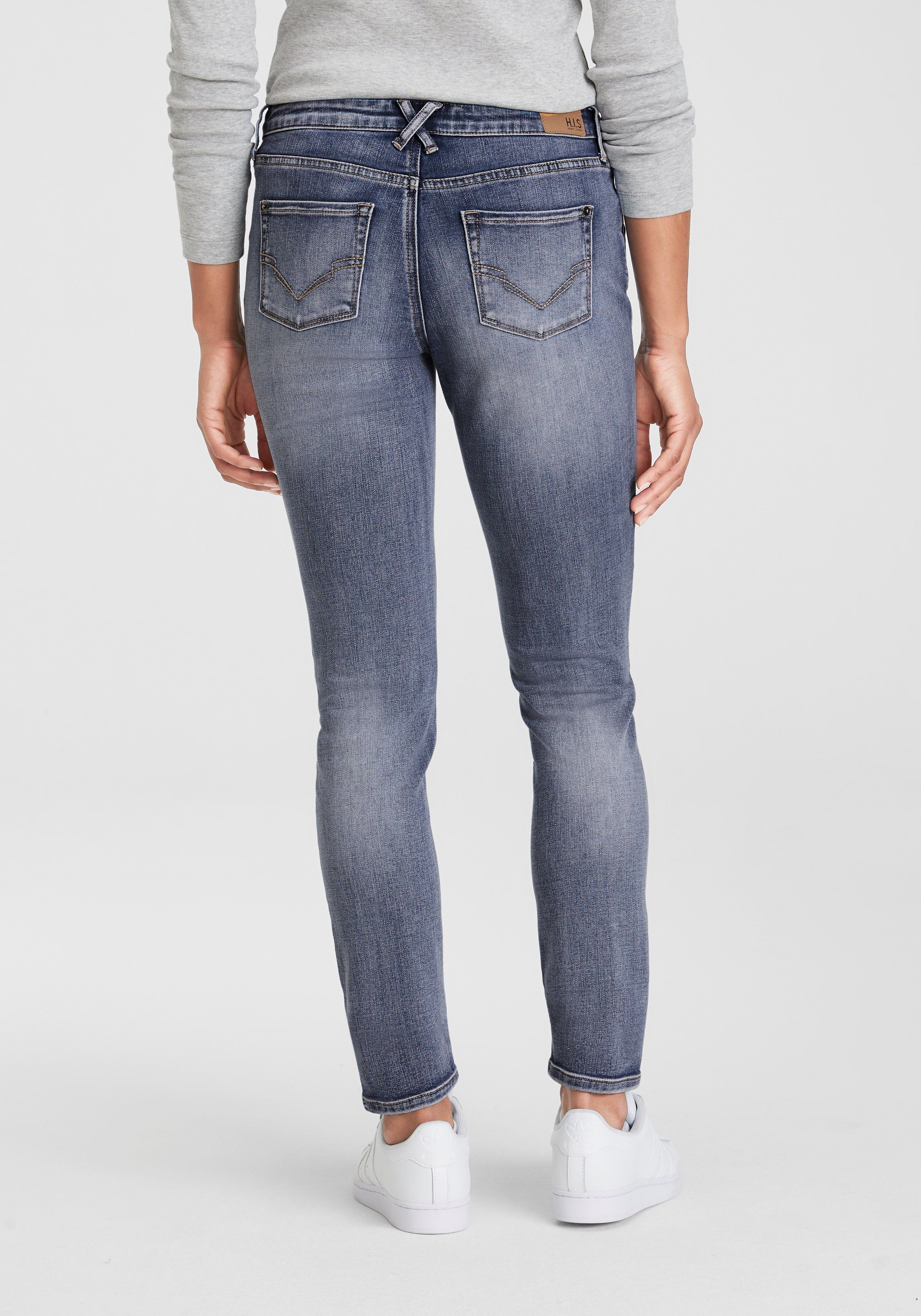 H.I.S 5-pocket jeans AriaMS normale taille, skinny jeans, met used-wassing, 5-pocket-stijl