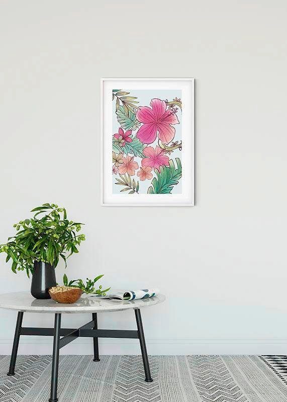 Komar Wanddecoratie Ariel Flowers Wanddecoratie voor de kinderkamer - zonder lijst (1 stuk)