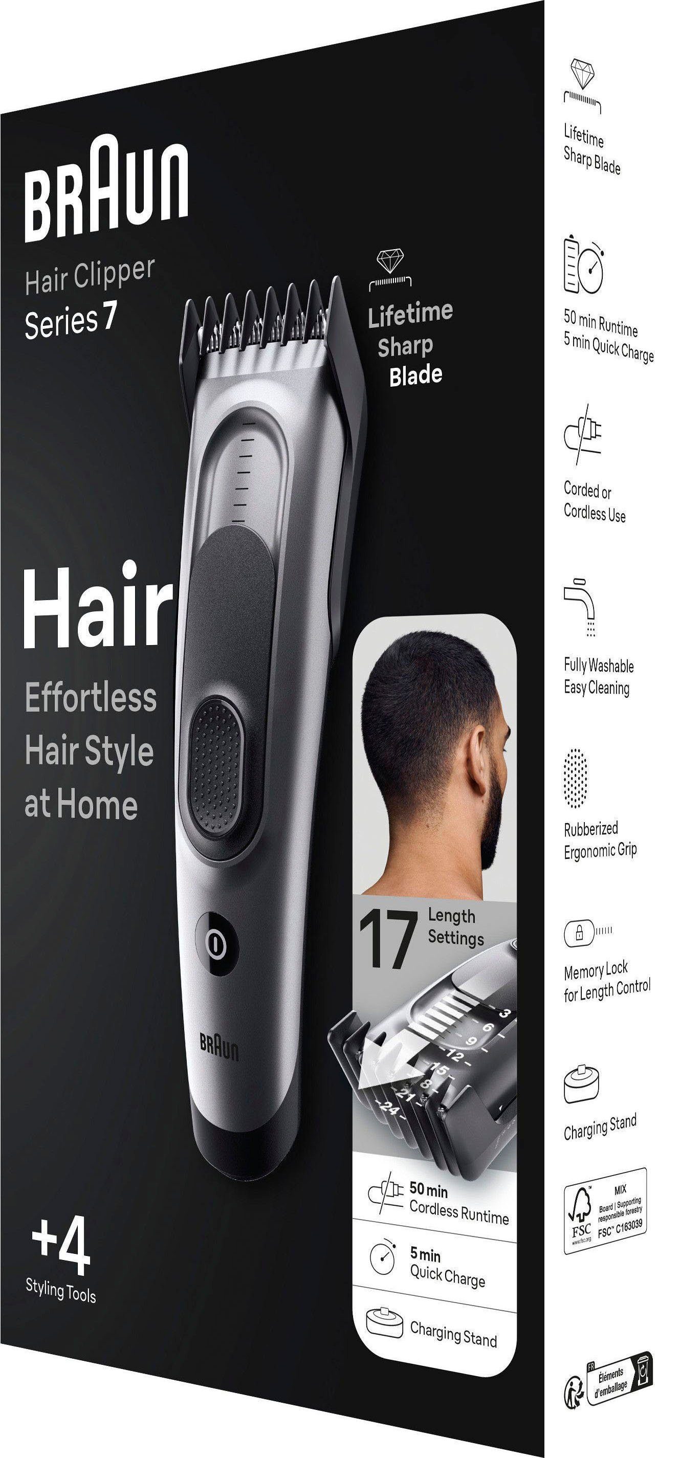 Braun Tondeuse HC7390 17 lengte-instellingen, nat afneembaar