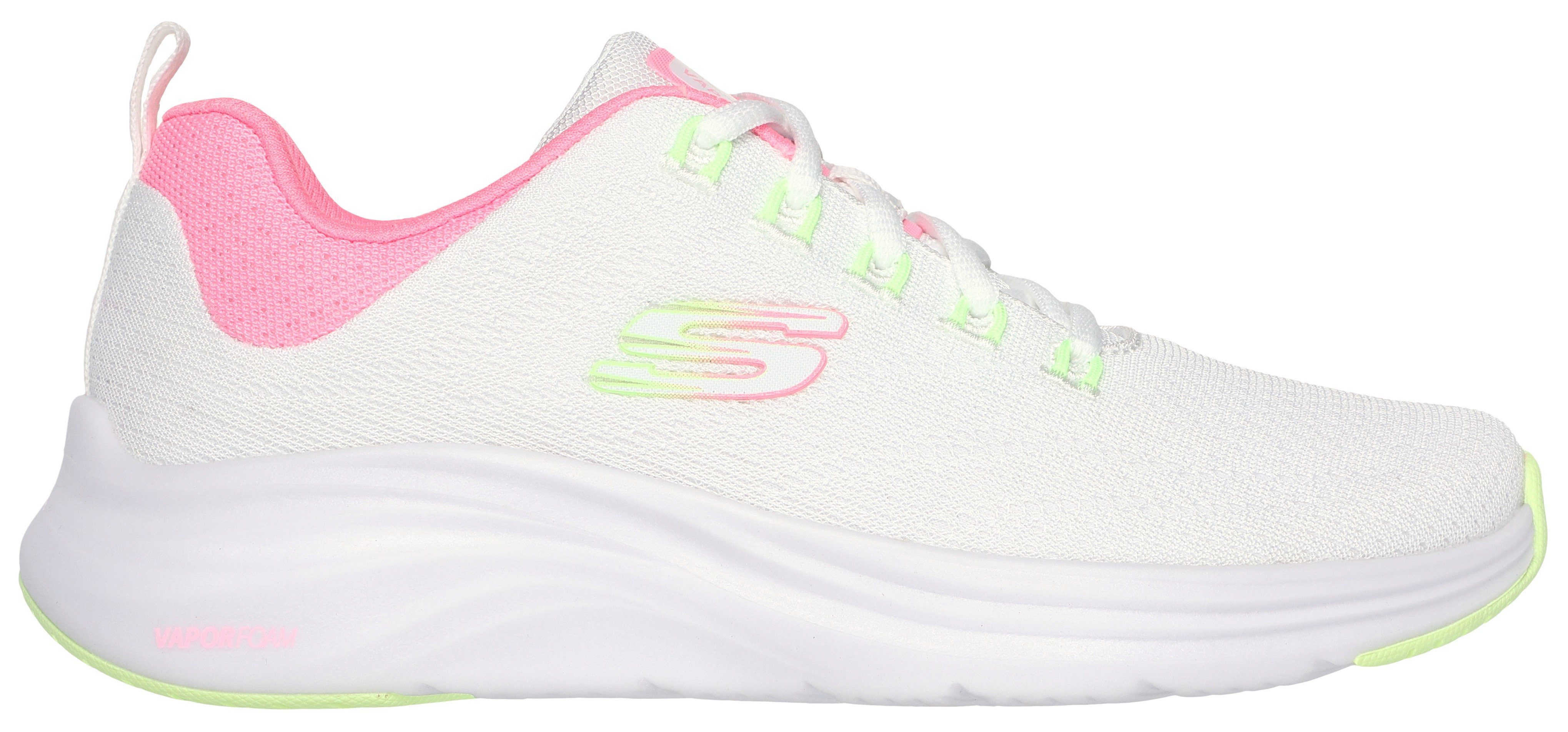 Skechers Sneakers met sleehak VAPOR FOAM met kleurrijke accenten, vrijetijdsschoen, lage schoen, veterschoen