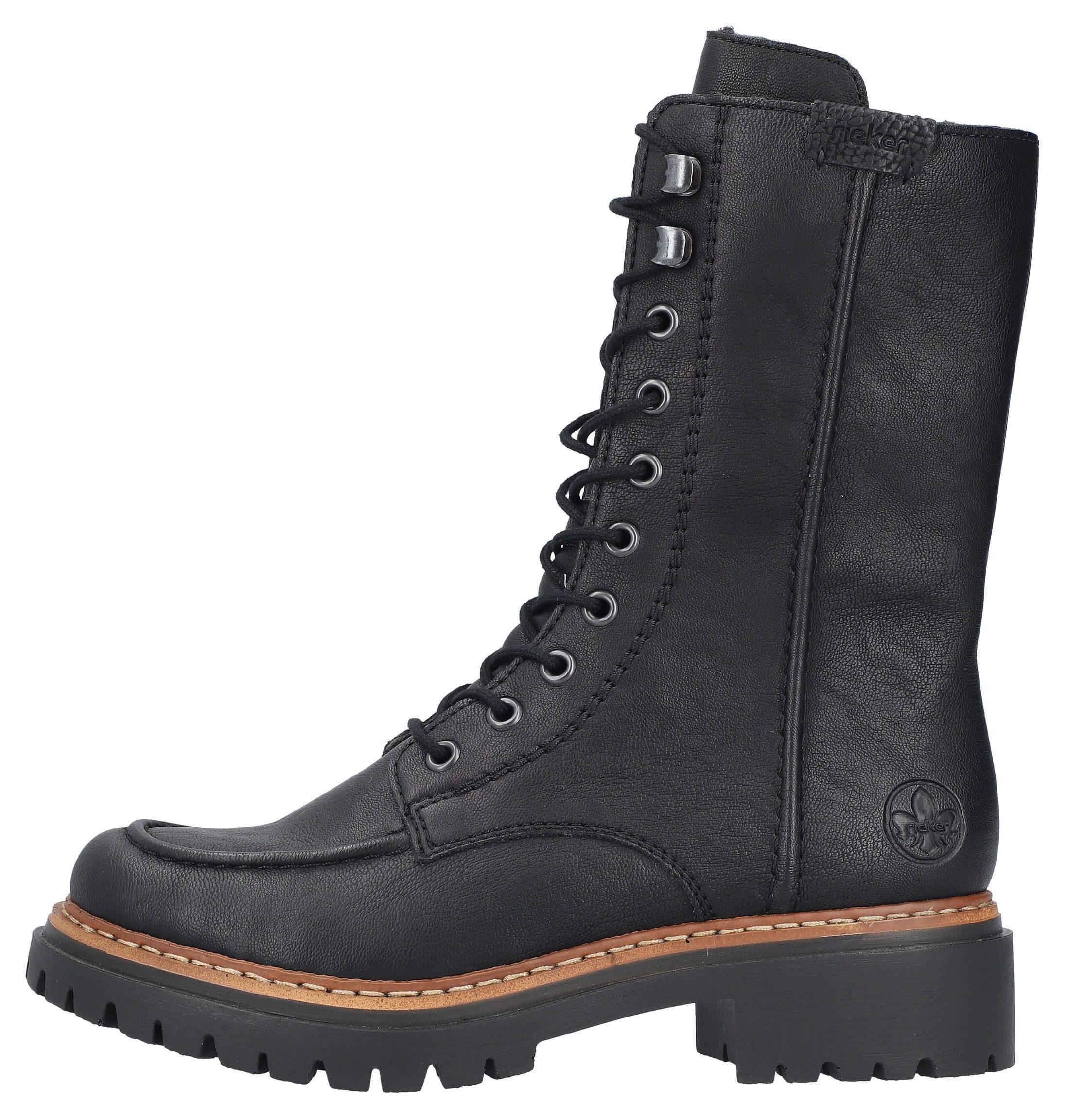 Rieker Winterlaarsjes , blokhak, veterschoenen, veterschoenen met warme voering