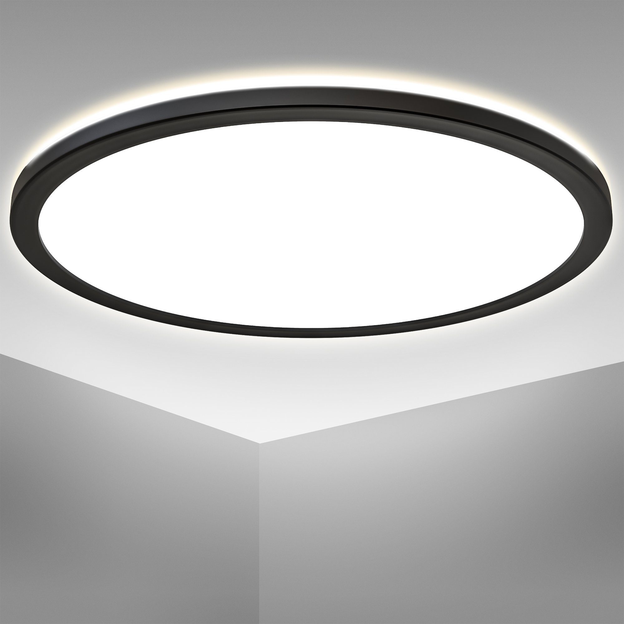 B.K.Licht Led-plafondlamp BK_DP1331 LED Panel Deckenlampe, mit Backlight, Neutralweißes Licht