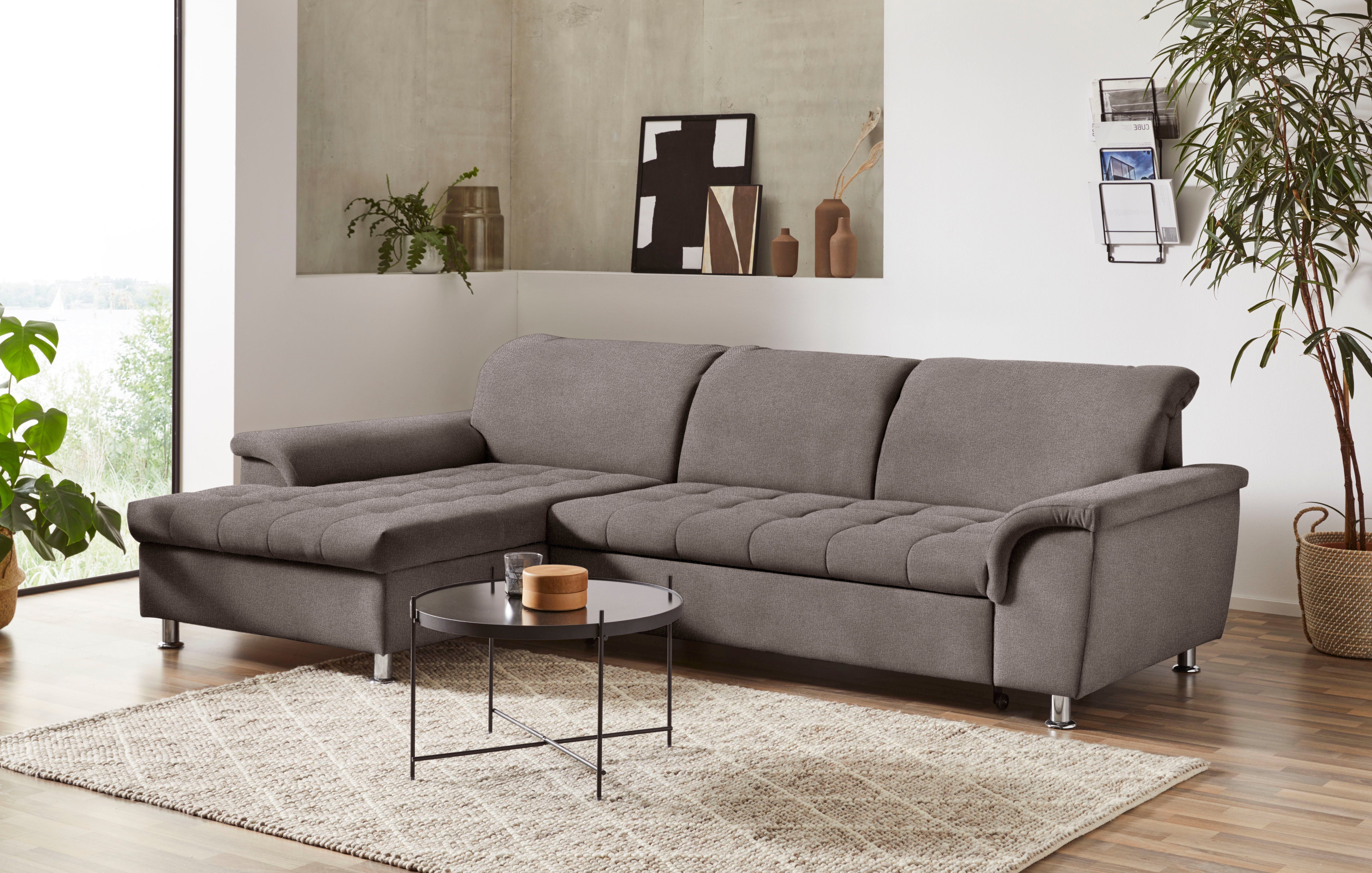 DOMO collection Hoekbank Franzi L-vorm naar keuze met verstelbare hoofdsteun (dan diepte: 170 cm)