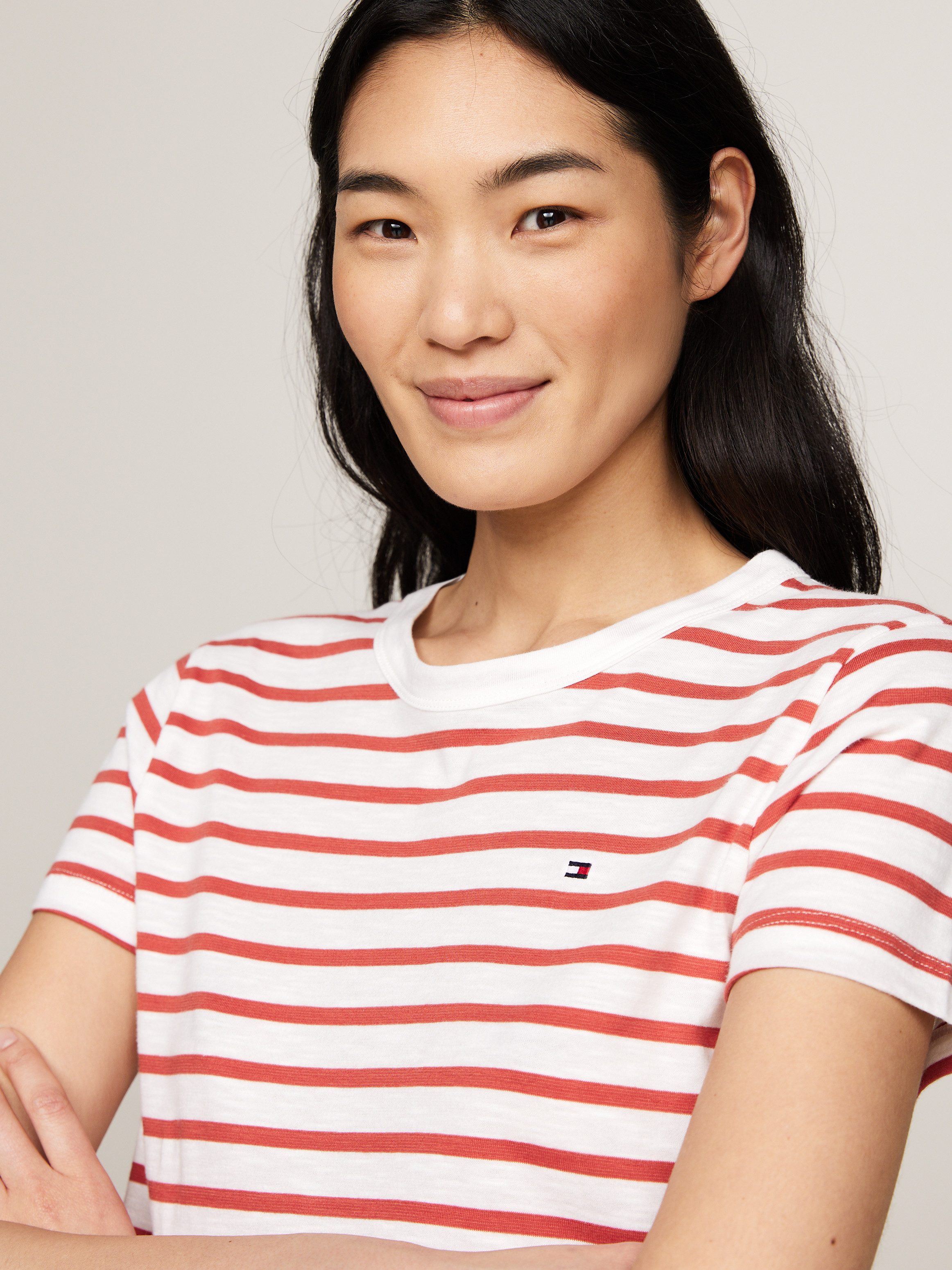 Tommy Hilfiger Shirt met ronde hals 1985 SLIM SLUB C-NK SS