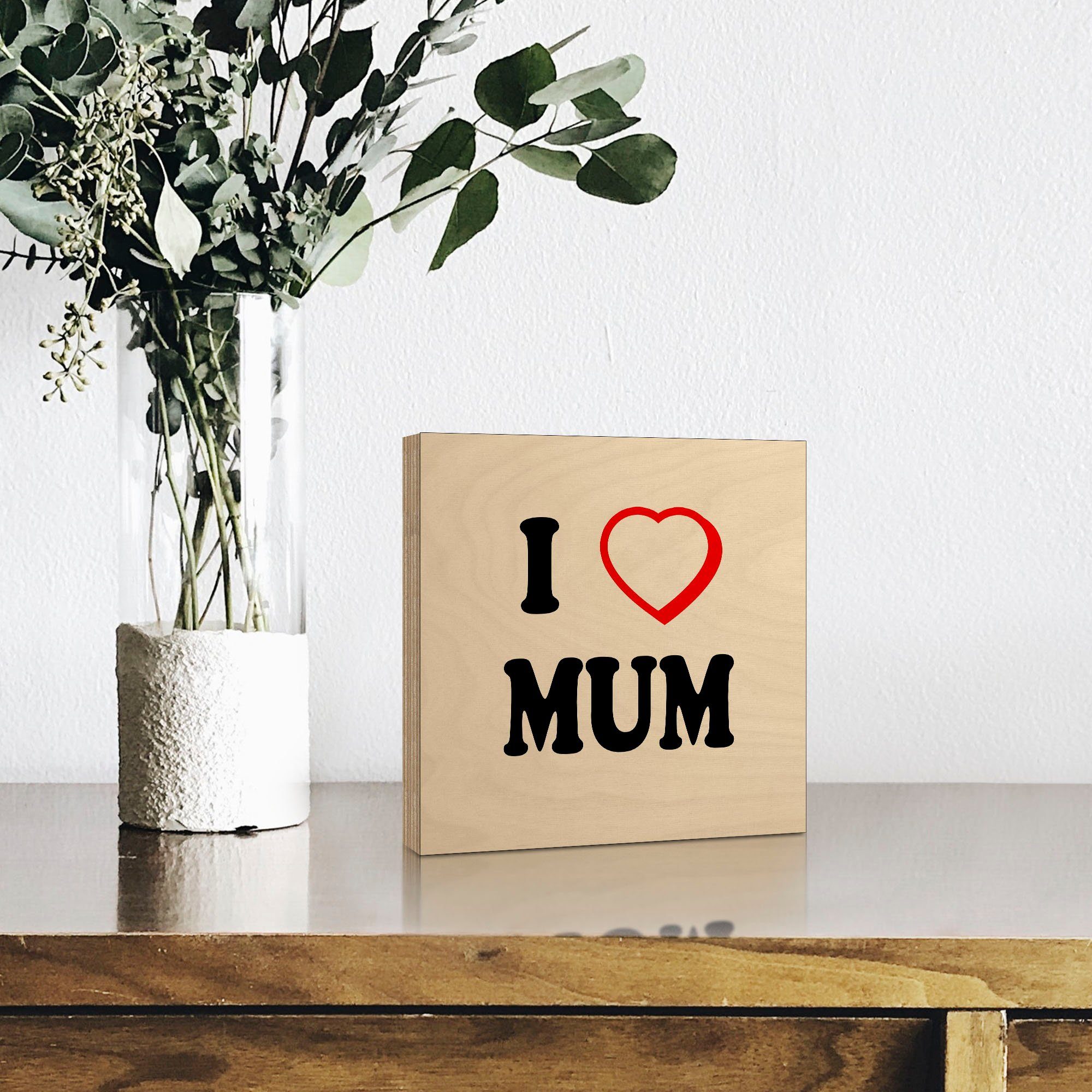 Artland Artprint op hout Ik hou van mama