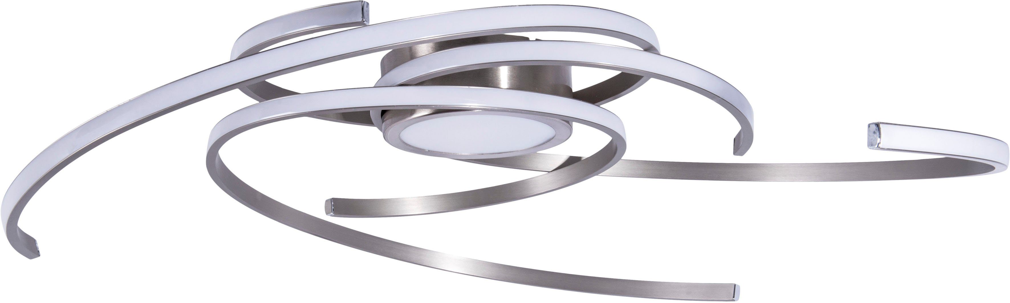 näve Led-plafondlamp Radon Plafondlamp, warmwit, 35W, 3-traps dimbaar, D: 75 cm, satin-nikkel (1 stuk)