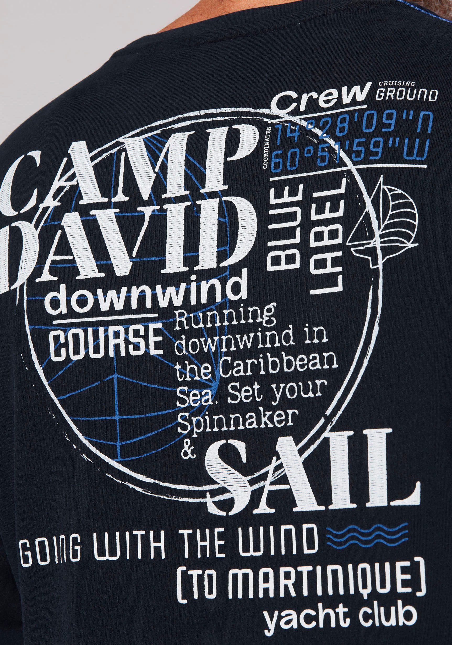 CAMP DAVID Shirt met lange mouwen met print op de achterkant