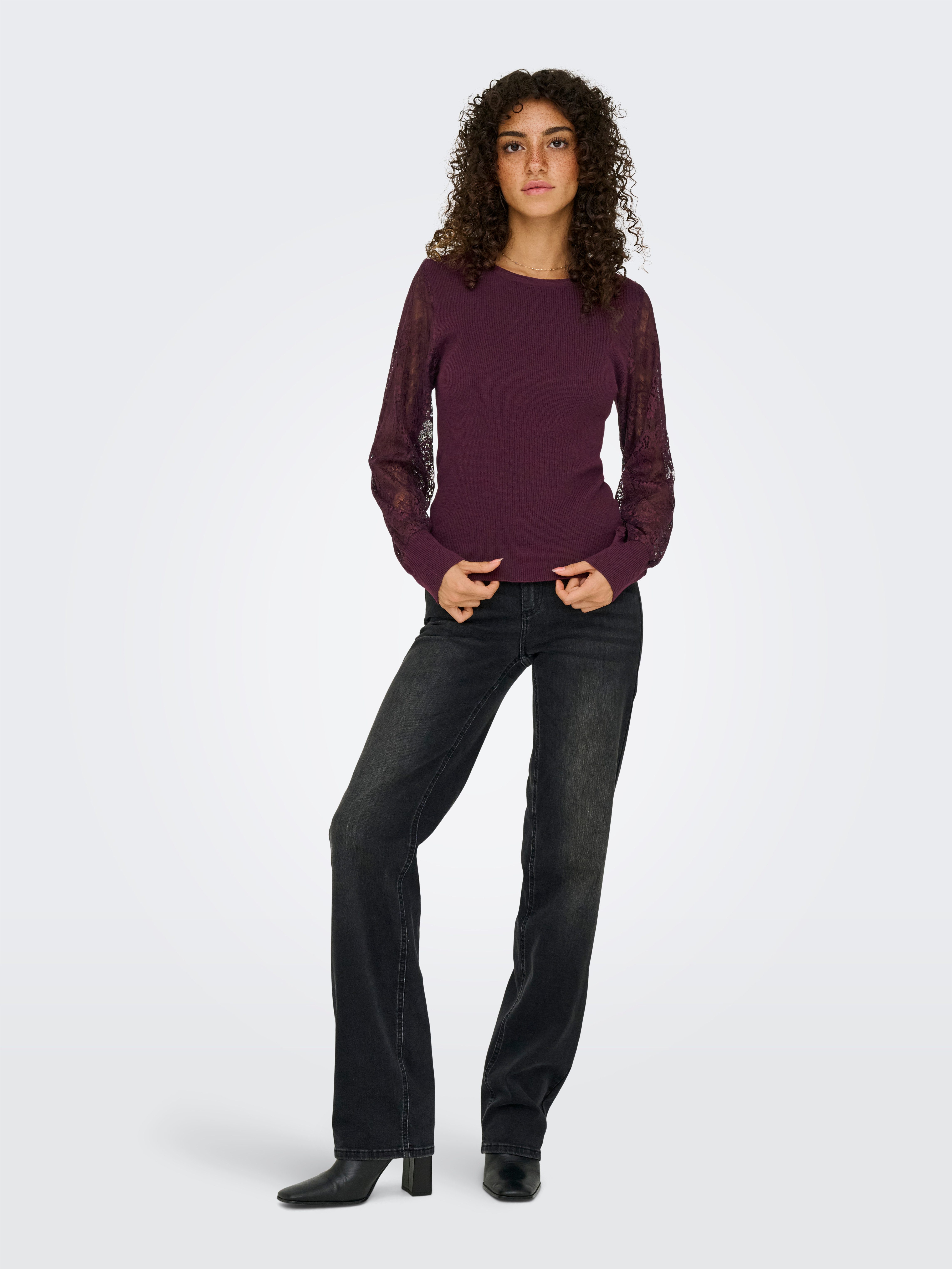 Only Trui met ronde hals ONLPERRY LIFE LS MIX O-NECK KNT