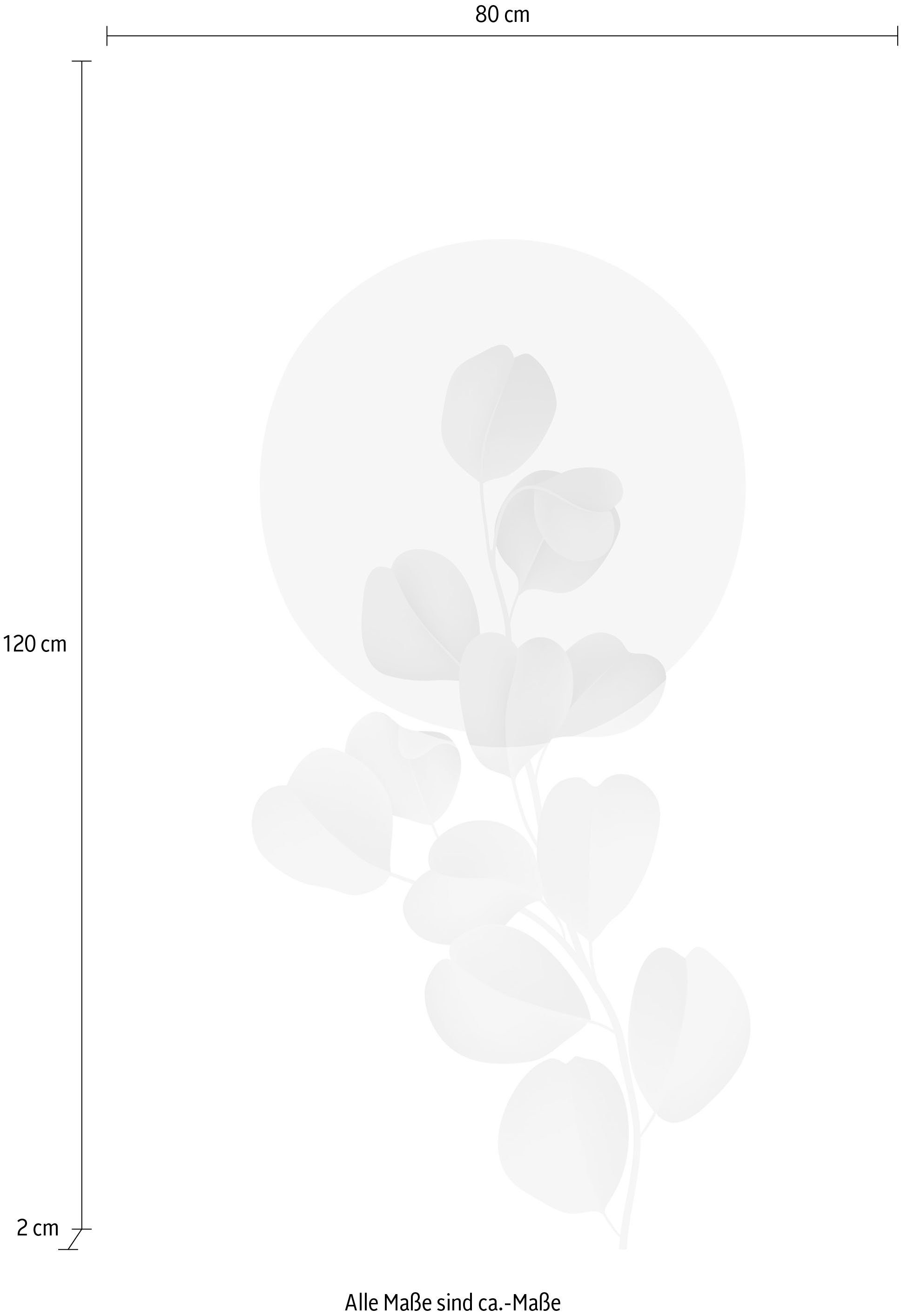 queence Artprint op linnen Blaadjes roze cirkel Premium canvasstof, handgemaakt in Duitsland