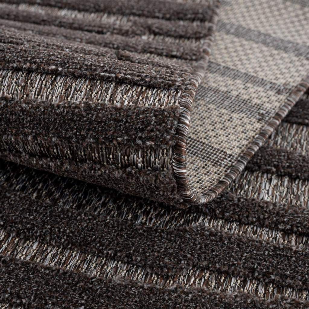 Carpet City Vloerkleed In-& Outdoorkleed Santorini 58394, 3D-Effekt, strepen Weerbestendig & uv-bestendig voor terras, balkon, keuken, hal