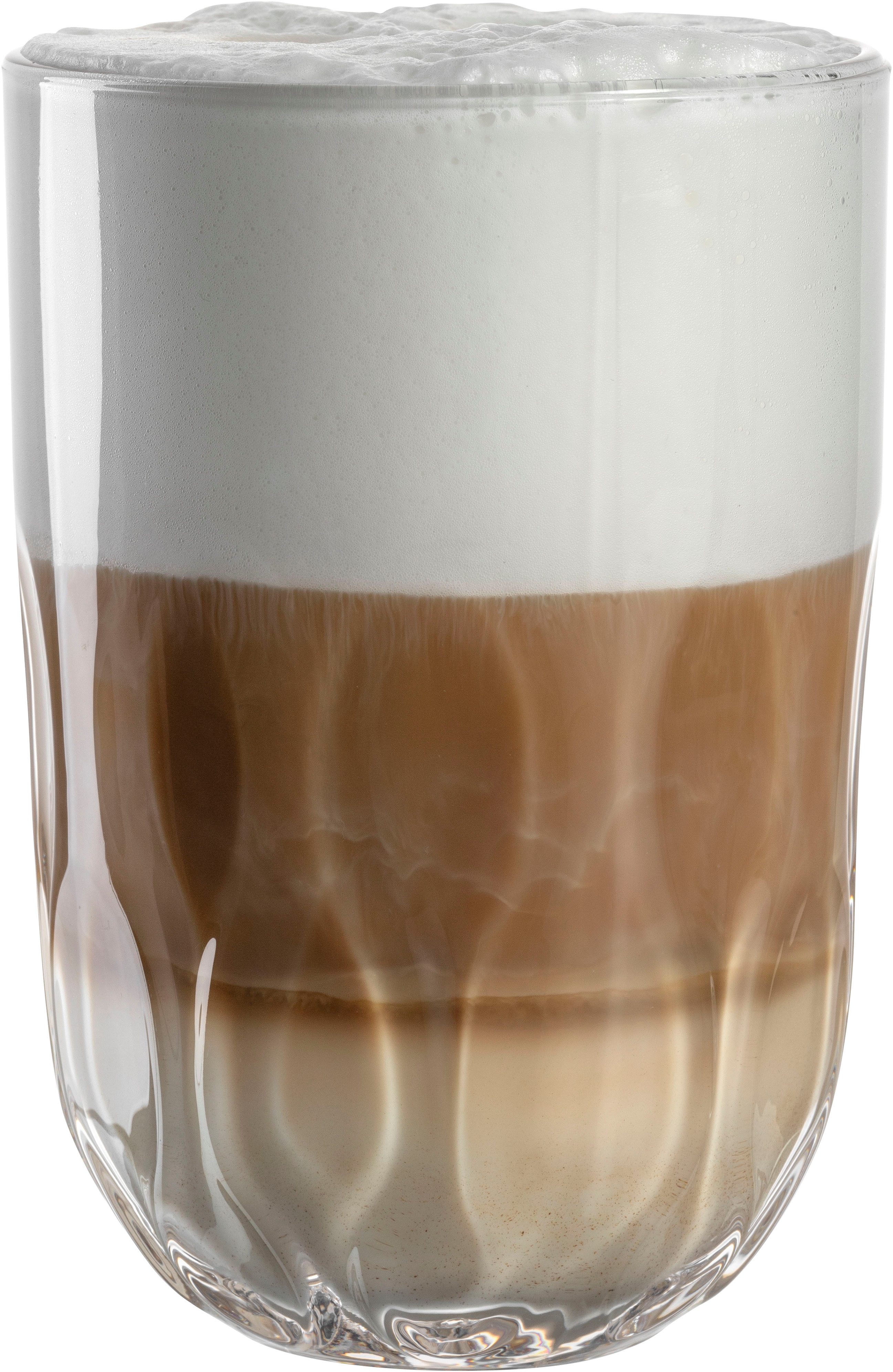 LEONARDO Latte macchiato glas GOCCE, 380 ml, 6-stuks set 3. variant, met druppelreliëf (set)