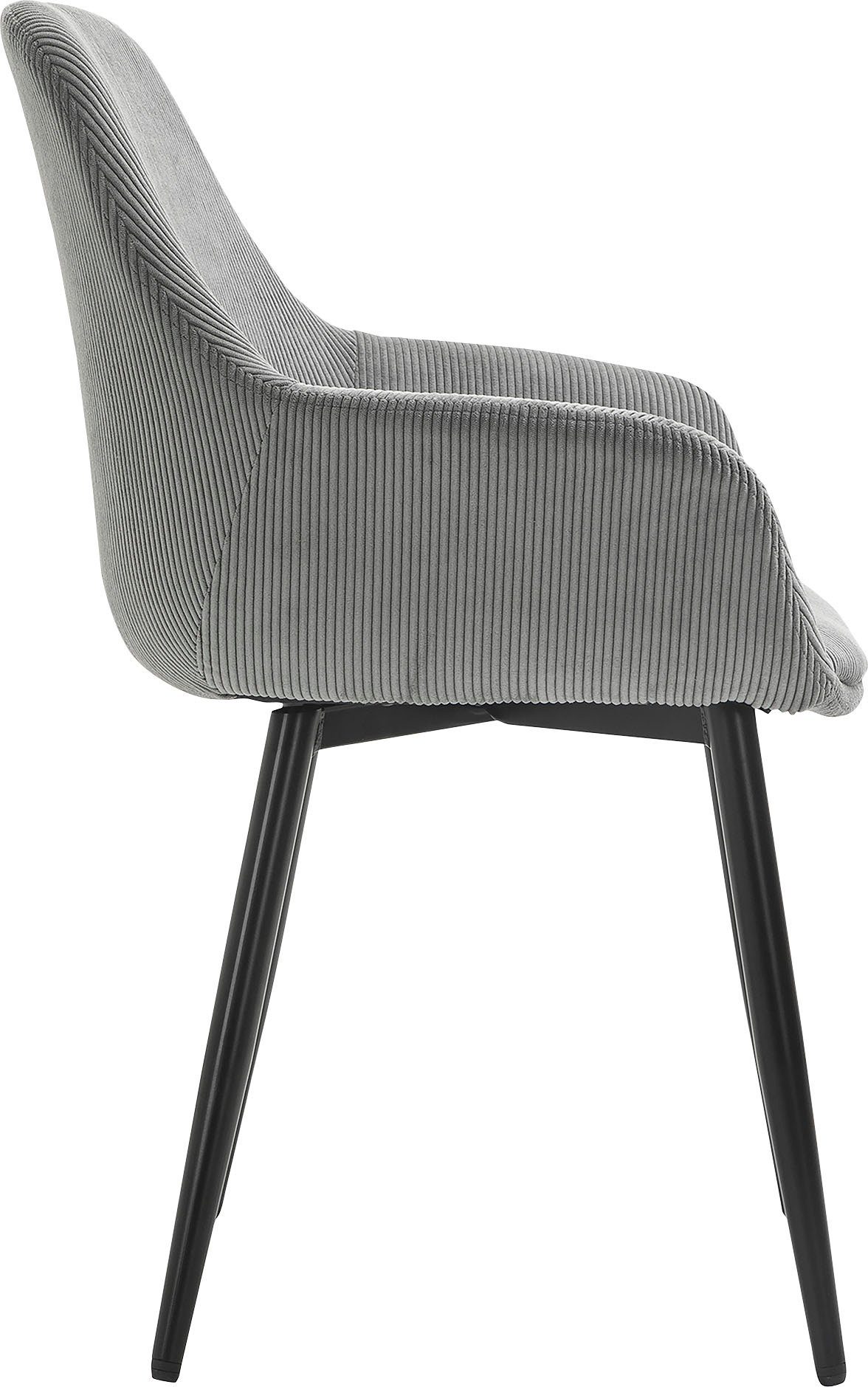 SalesFever Stoel met armleuningen Bekleding in corduroy-look (set, 2 stuks)