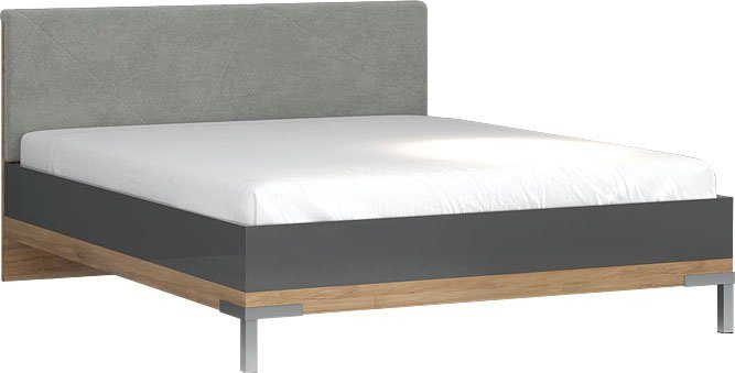 Places of Style Bedframe Onyx met een bekleed hoofdbord, ligoppervlak 160x200 cm