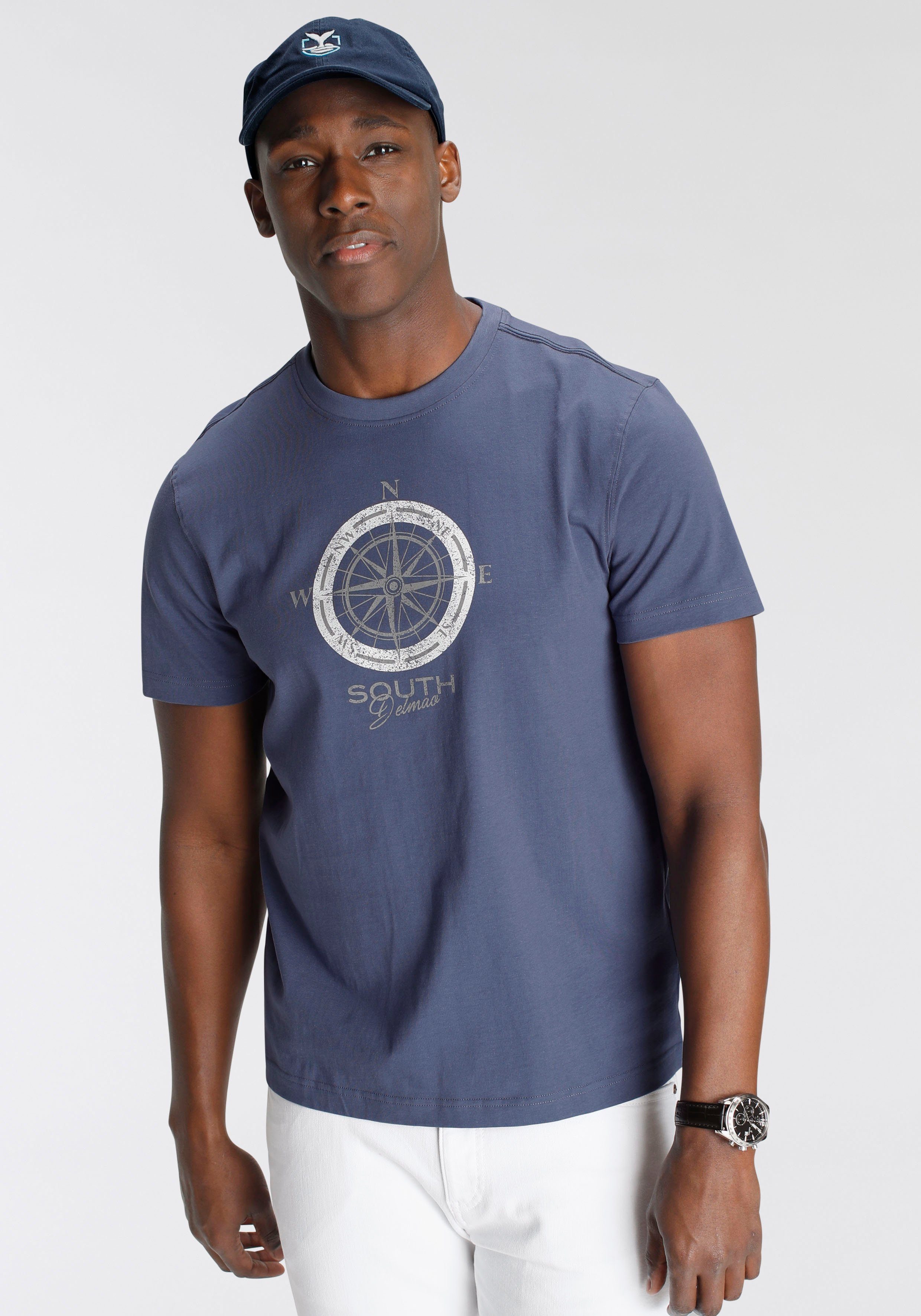 DELMAO T-shirt Korte mouw, bedrukt, ronde hals, van katoen