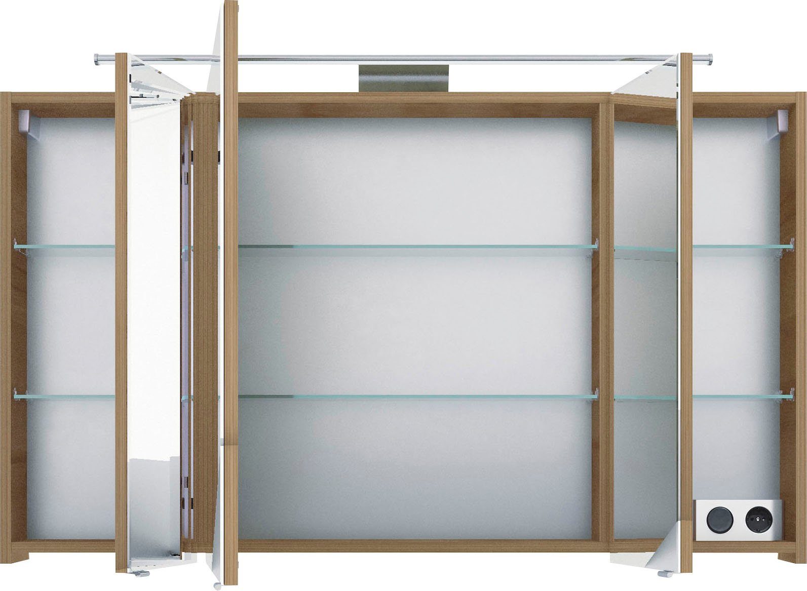 Saphir Spiegelkast 6005 Sprint badkamermeubel, 3 spiegeldeuren, 6 legplanken, 120 cm breed
