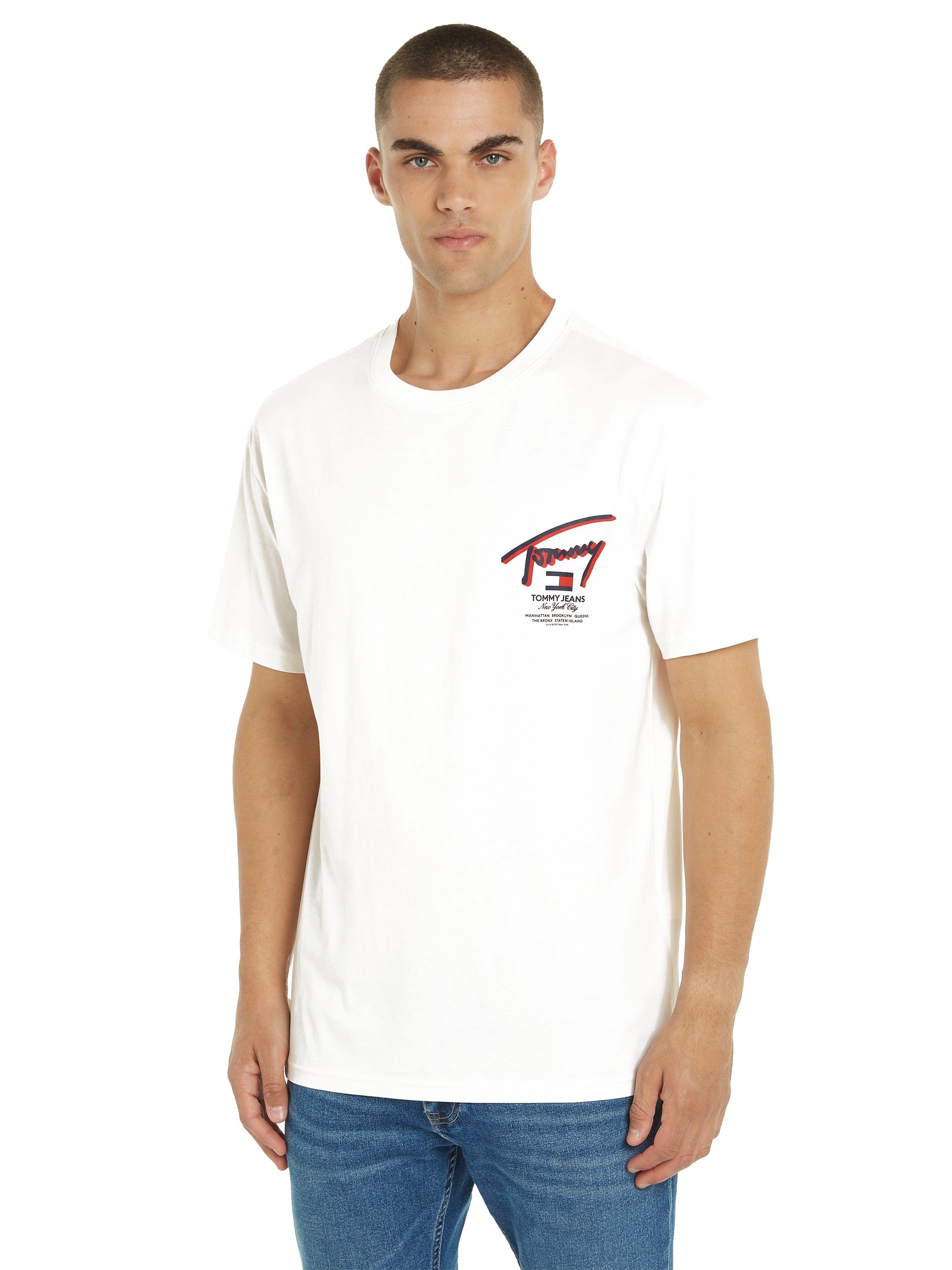 Tommy Jeans Regenerative Cotton Street T-Shirt White Heren