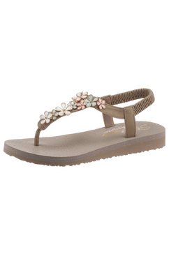 skechers sandalen mediatioan-floral embellished met yoga foam demping grijs