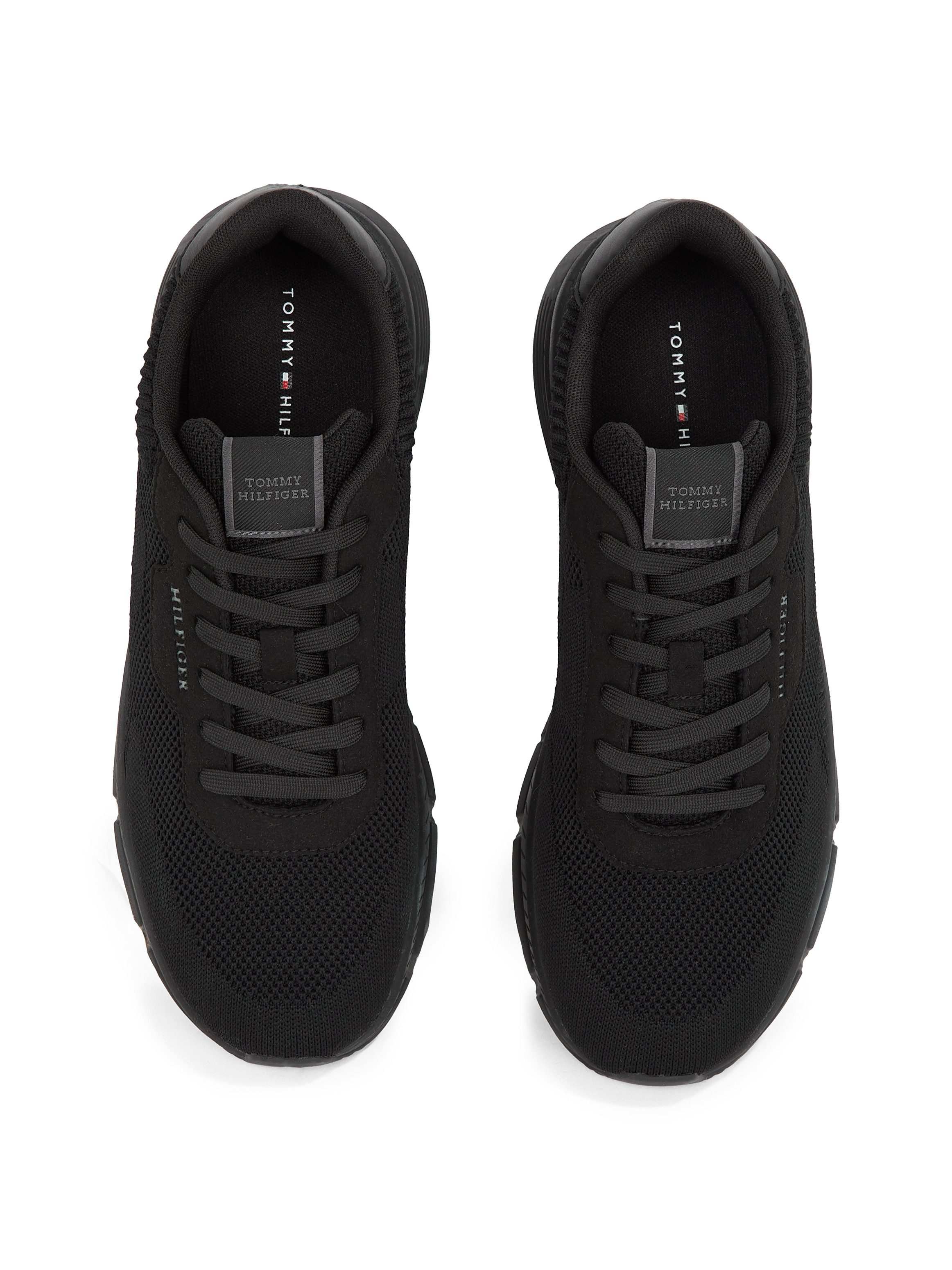 Tommy Hilfiger Sneakers met sleehak LIGHTWEIGHT RWB KNIT , vrijetijdsschoen, lage schoen, veterschoen met contrasterend logo