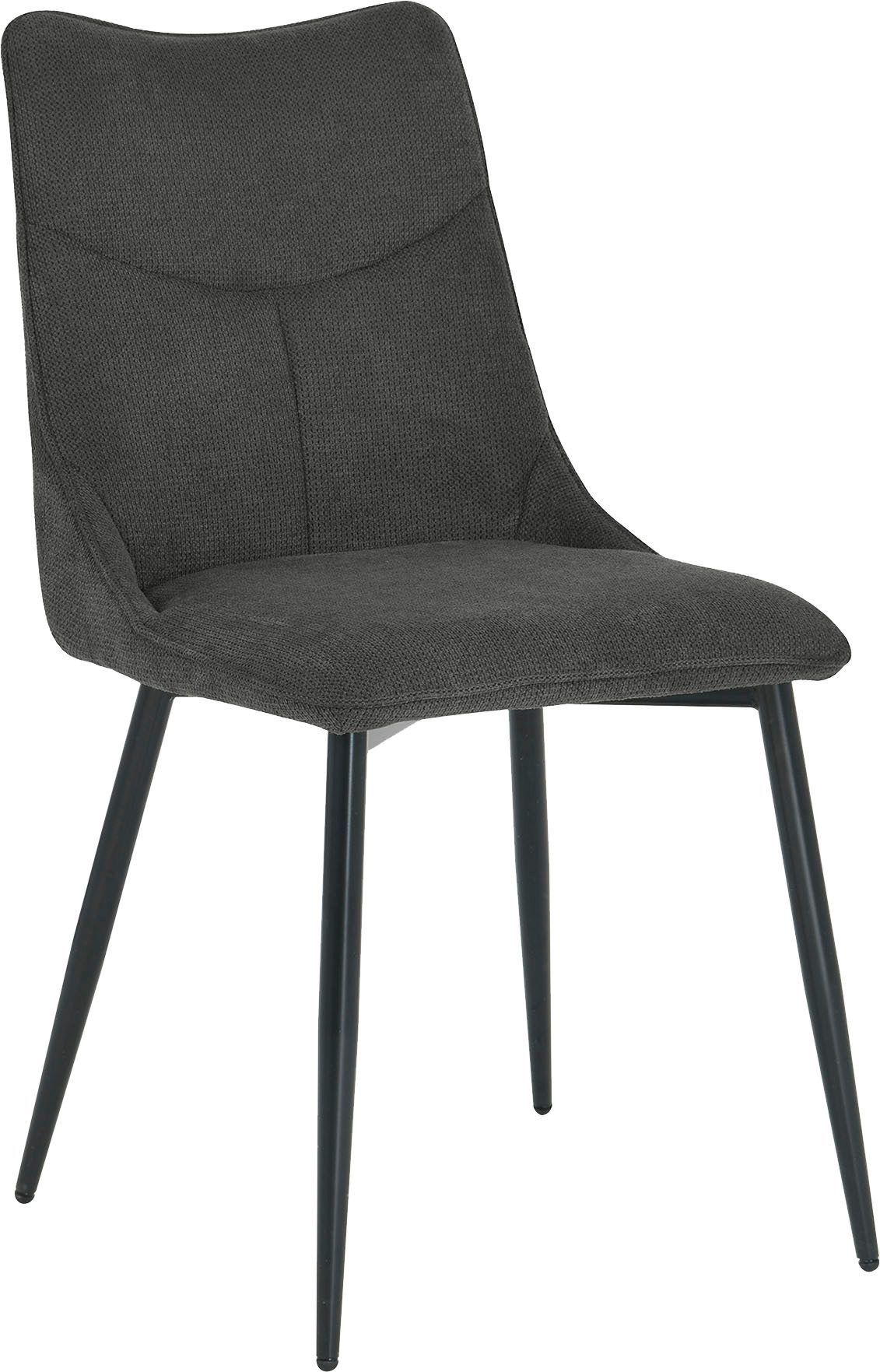 byLIVING Eetkamerstoel Carlo (2-stuks set) Frame van metaal zwart, keukenstoel, geweven stofbekleding, diverse kleuren (set)