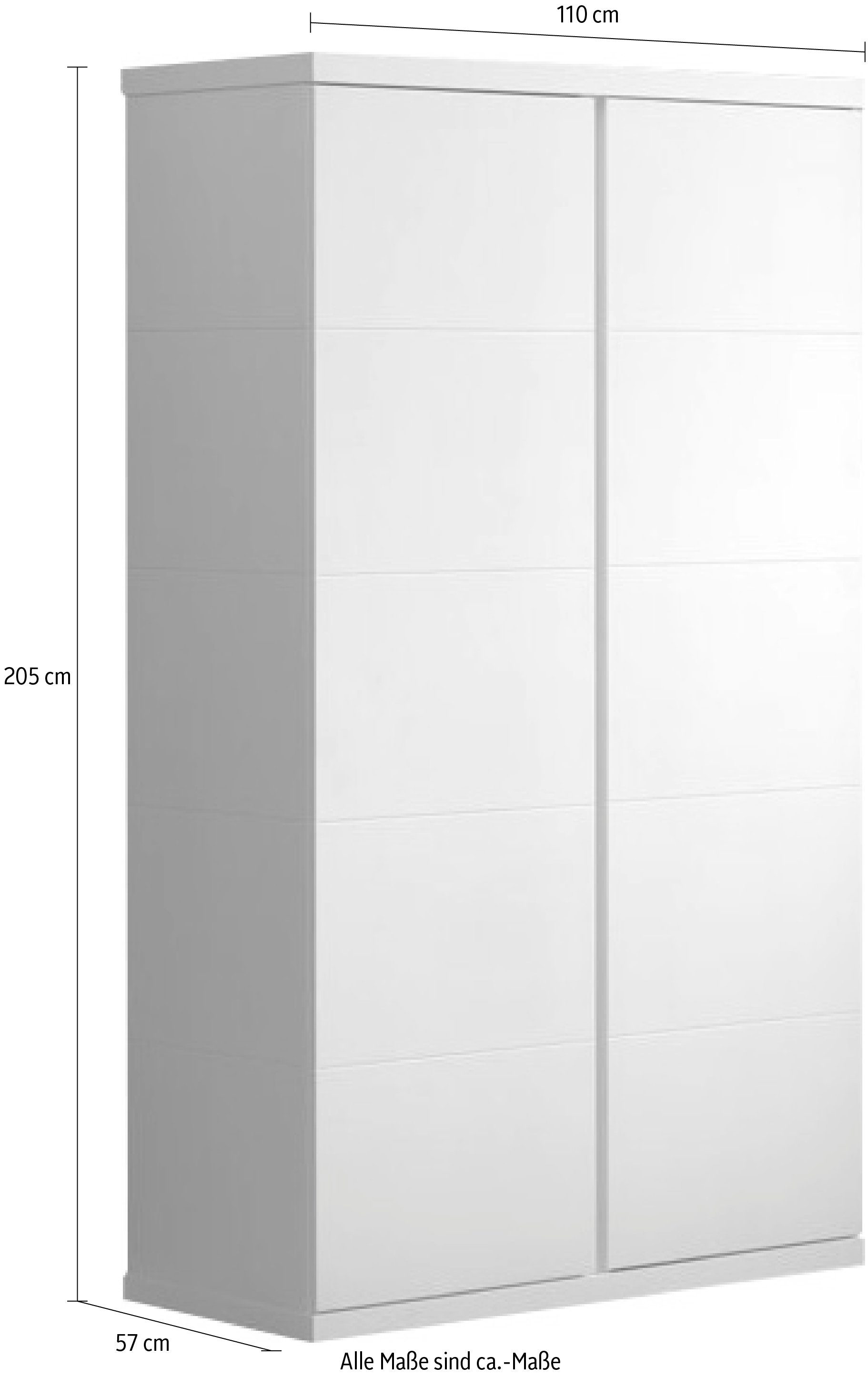 Vipack Kledingkast Ruime 2-deurs kledingkast in rechtlijnig design, uitvoering wit