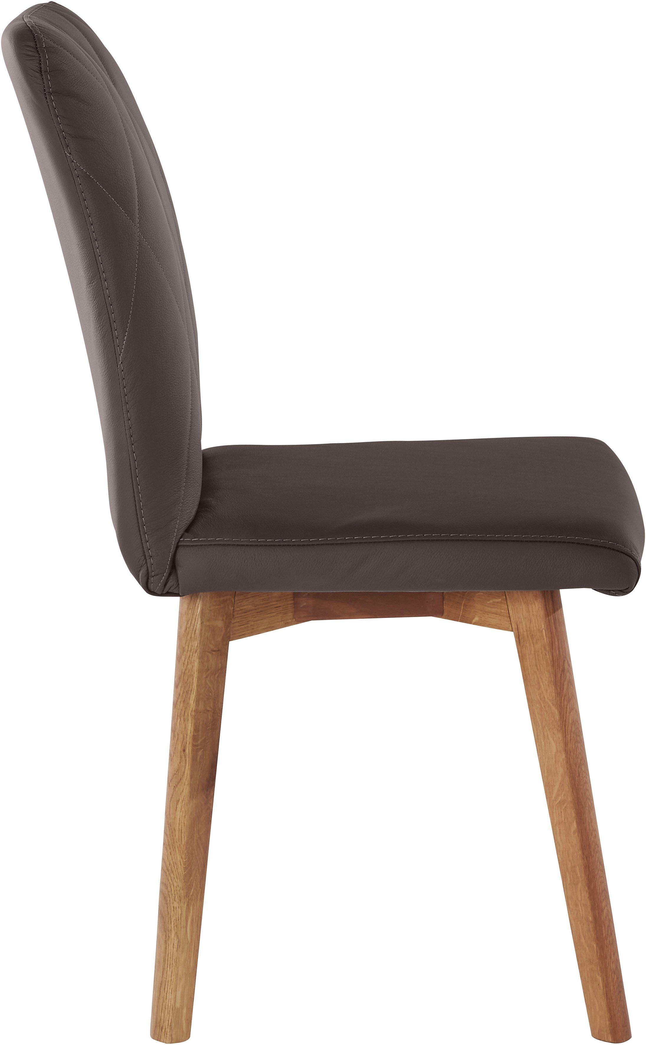 Home affaire Eetkamerstoel Brest Frame van eiken massief hout geolied (2 stuks)