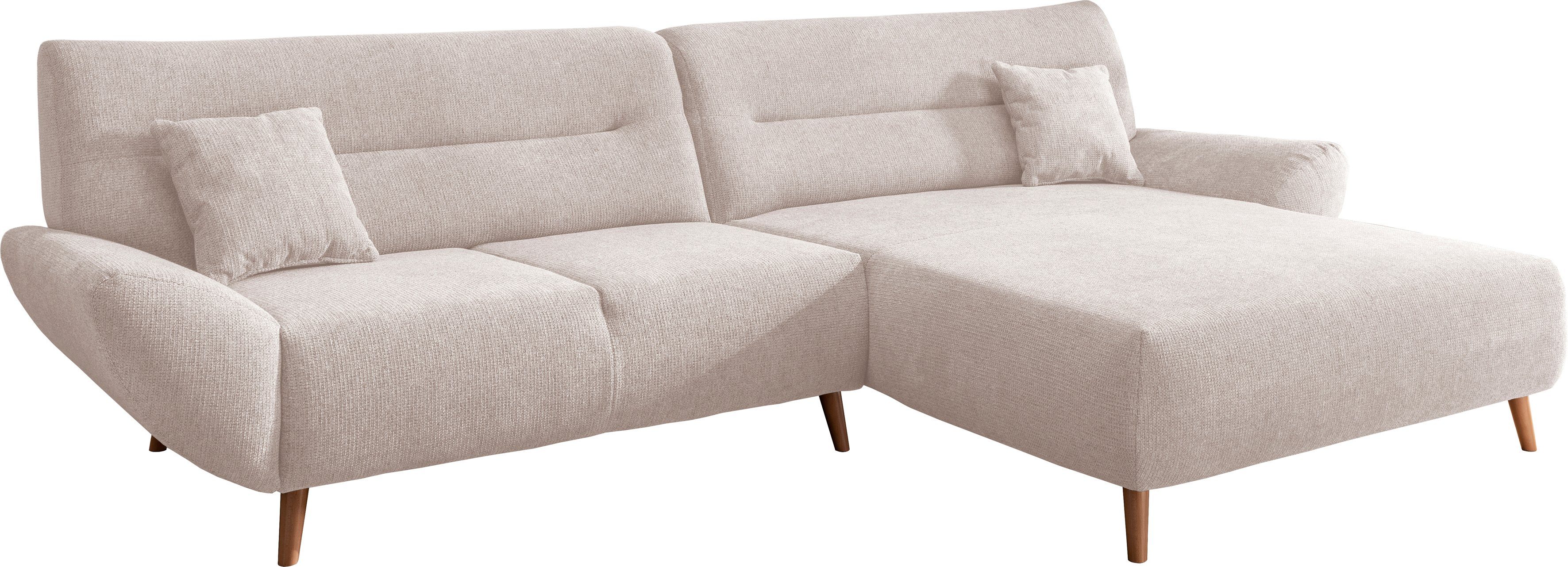 INOSIGN Hoekbank Drago, elegant en tijdloos, comfortabel, houten voet, L-vorm