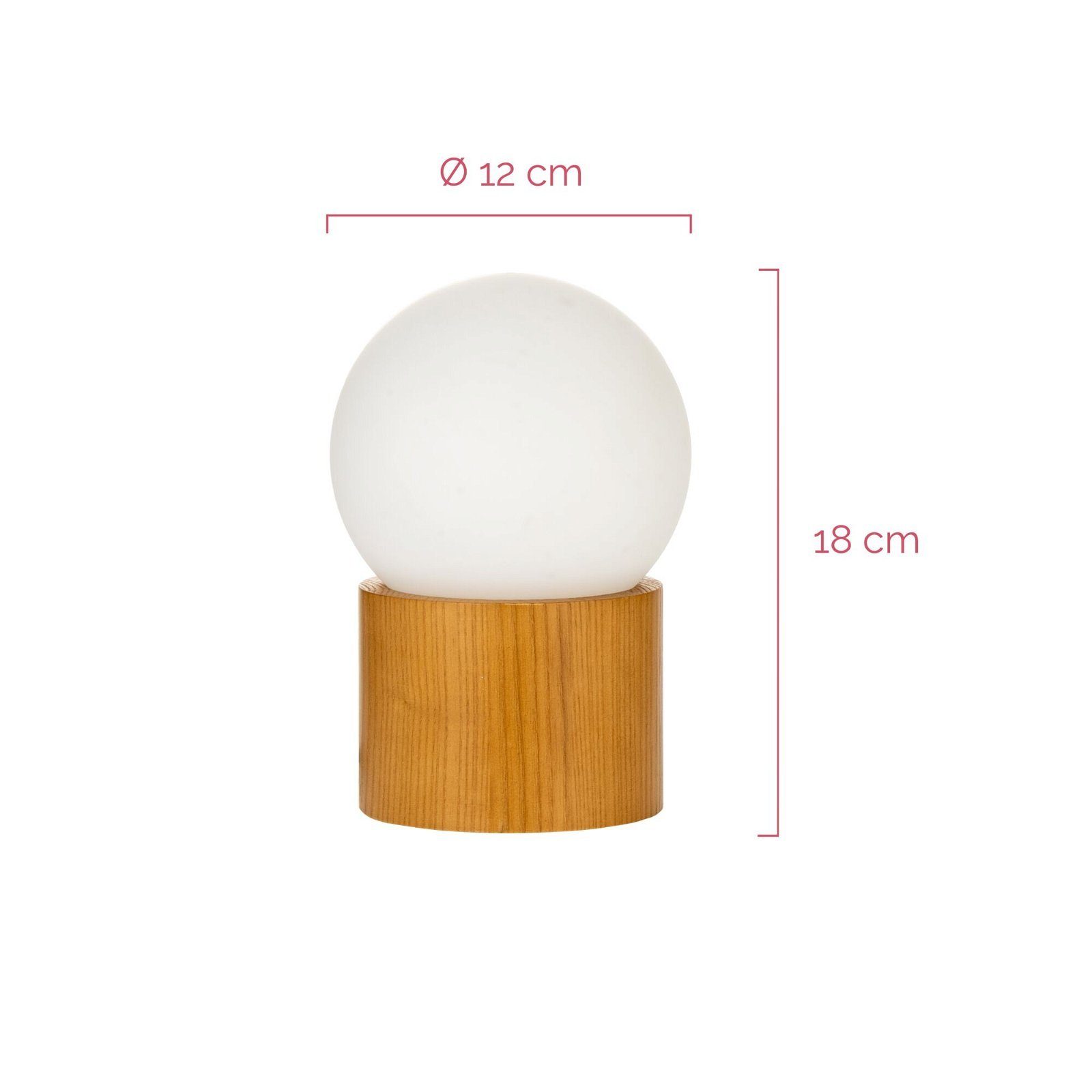Pauleen Tafellamp Woody Shine glas/esdoornhout 230V max. 3,5W wit/hout natuur