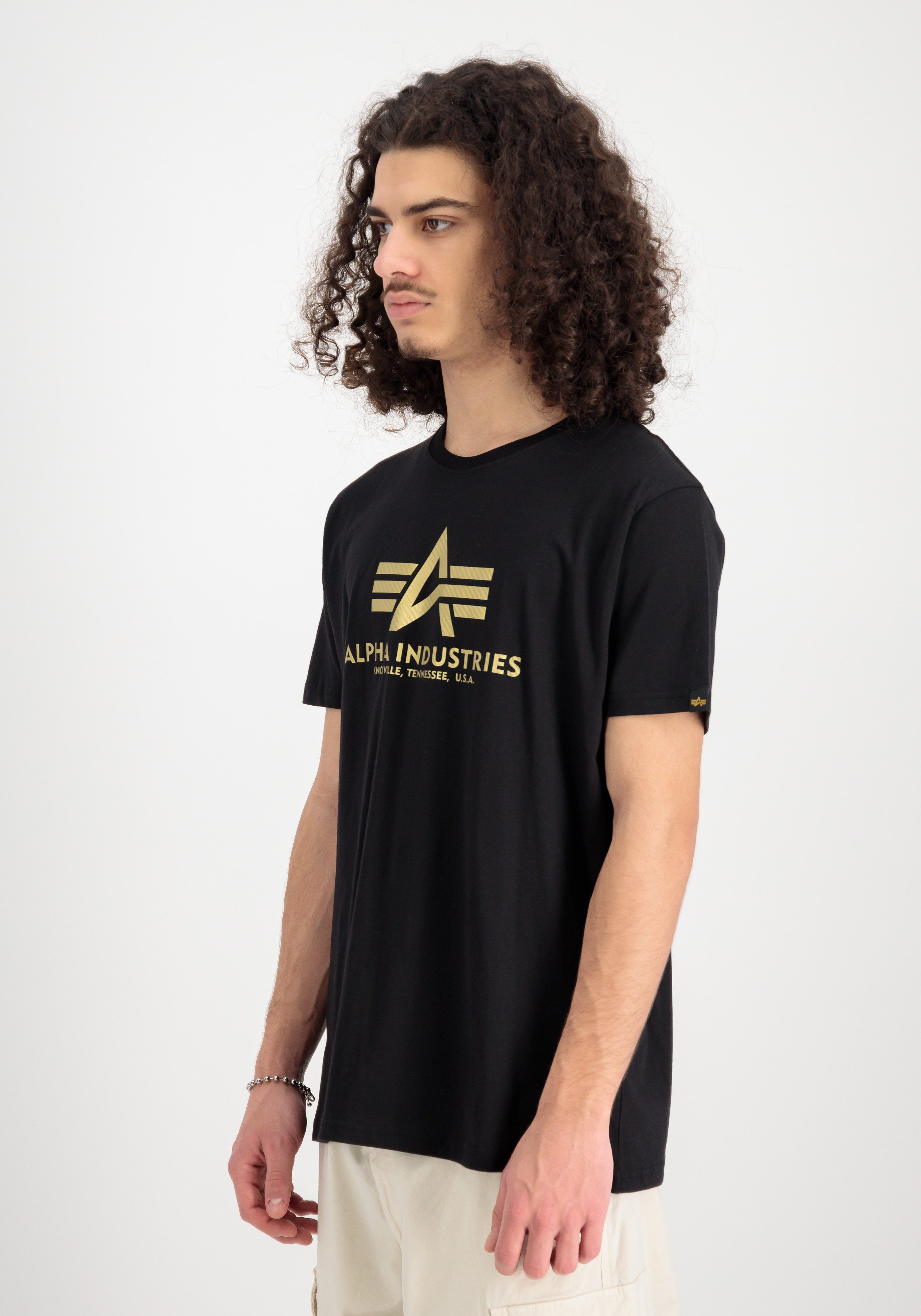Alpha Industries Shirt met ronde hals Basic T Carbon