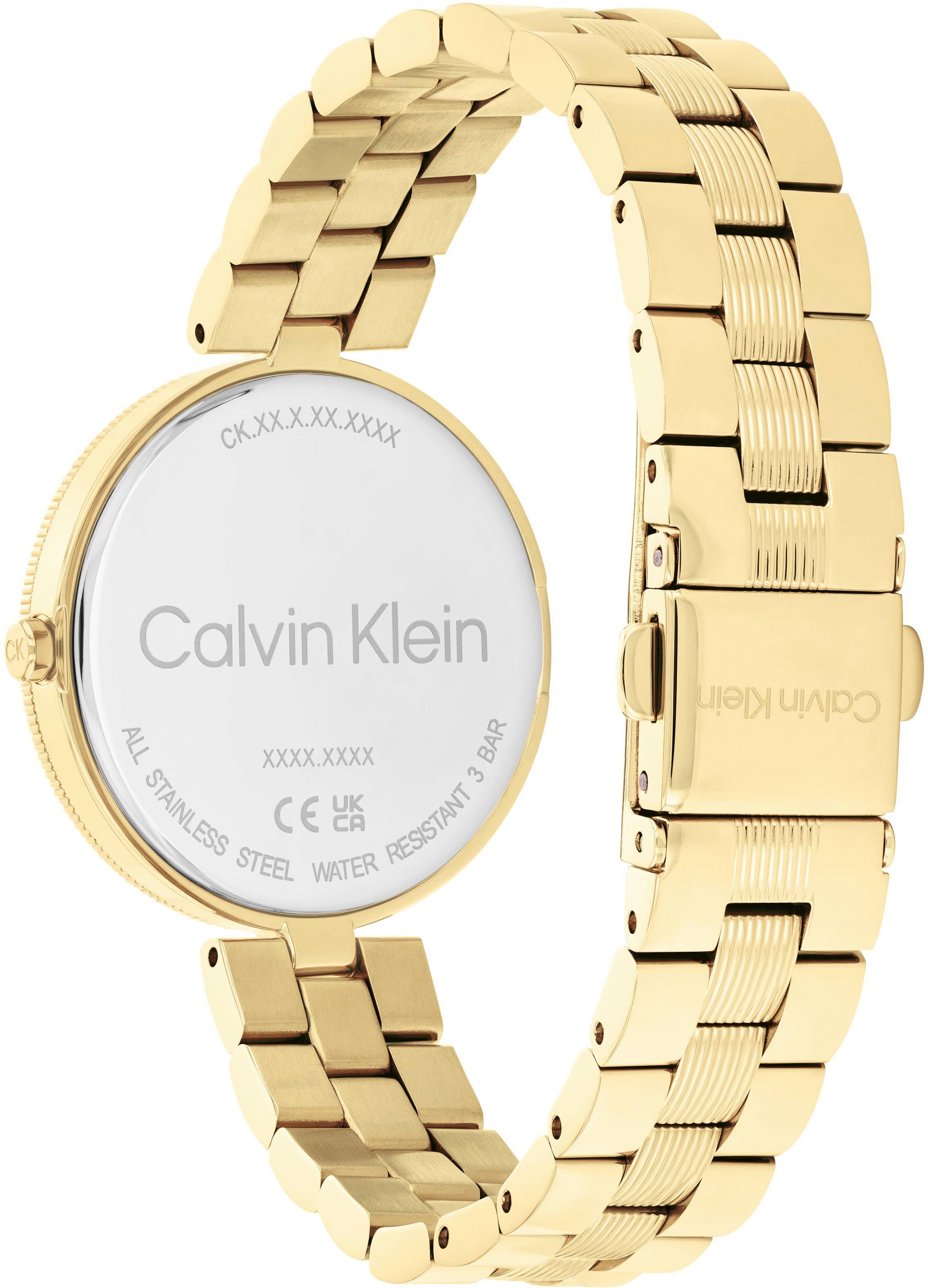Calvin Klein Kwartshorloge Timeless Polshorloge, dameshorloge, mineraalglas, leren armband