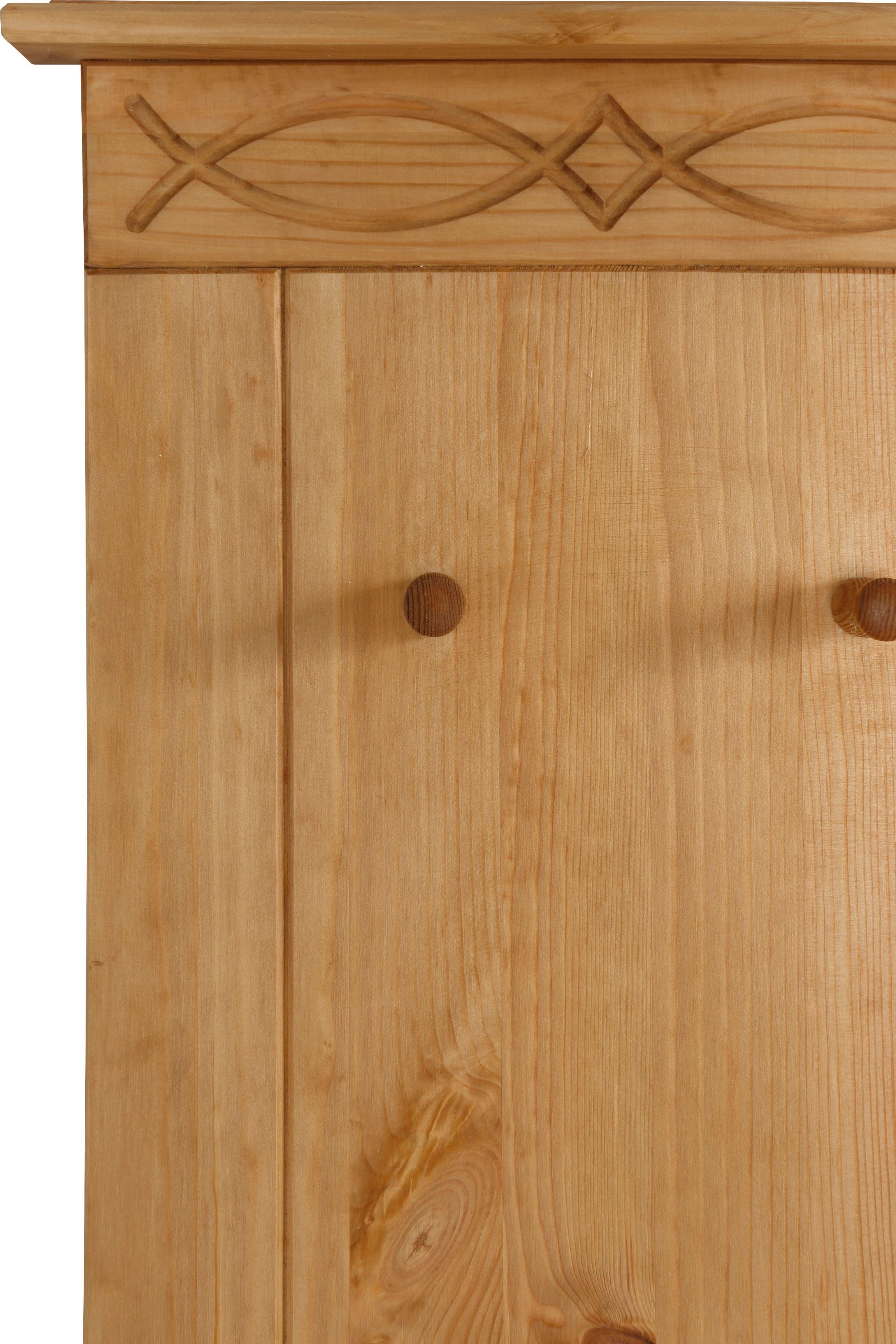 Home affaire Kapstokpaneel Indra van massief dennenhout, fsc®, 8 haken, discreet ornament