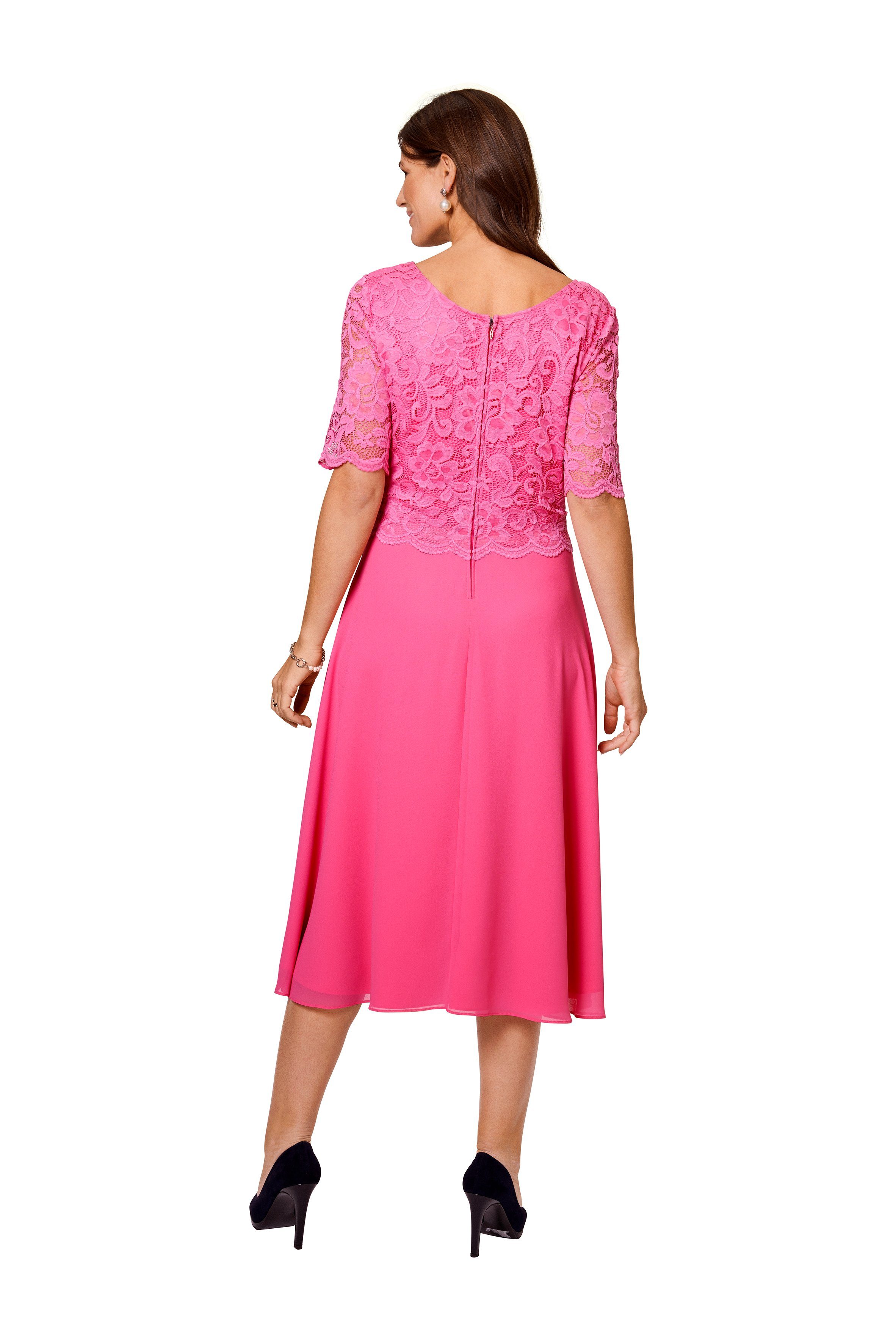 HERMANN LANGE Collection Blousejurk met verfijnde mix van kanten bovenstuk en chiffonrok