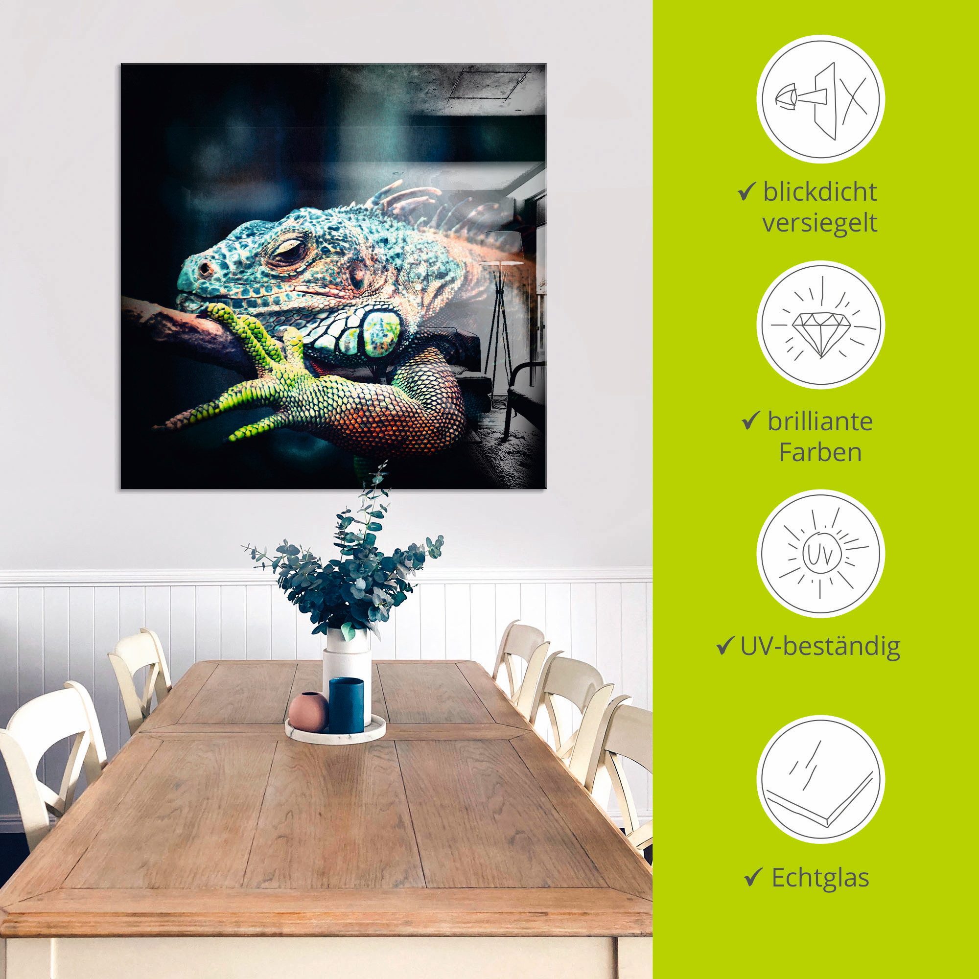 Artland Print op glas Leguaan in verschillende maten