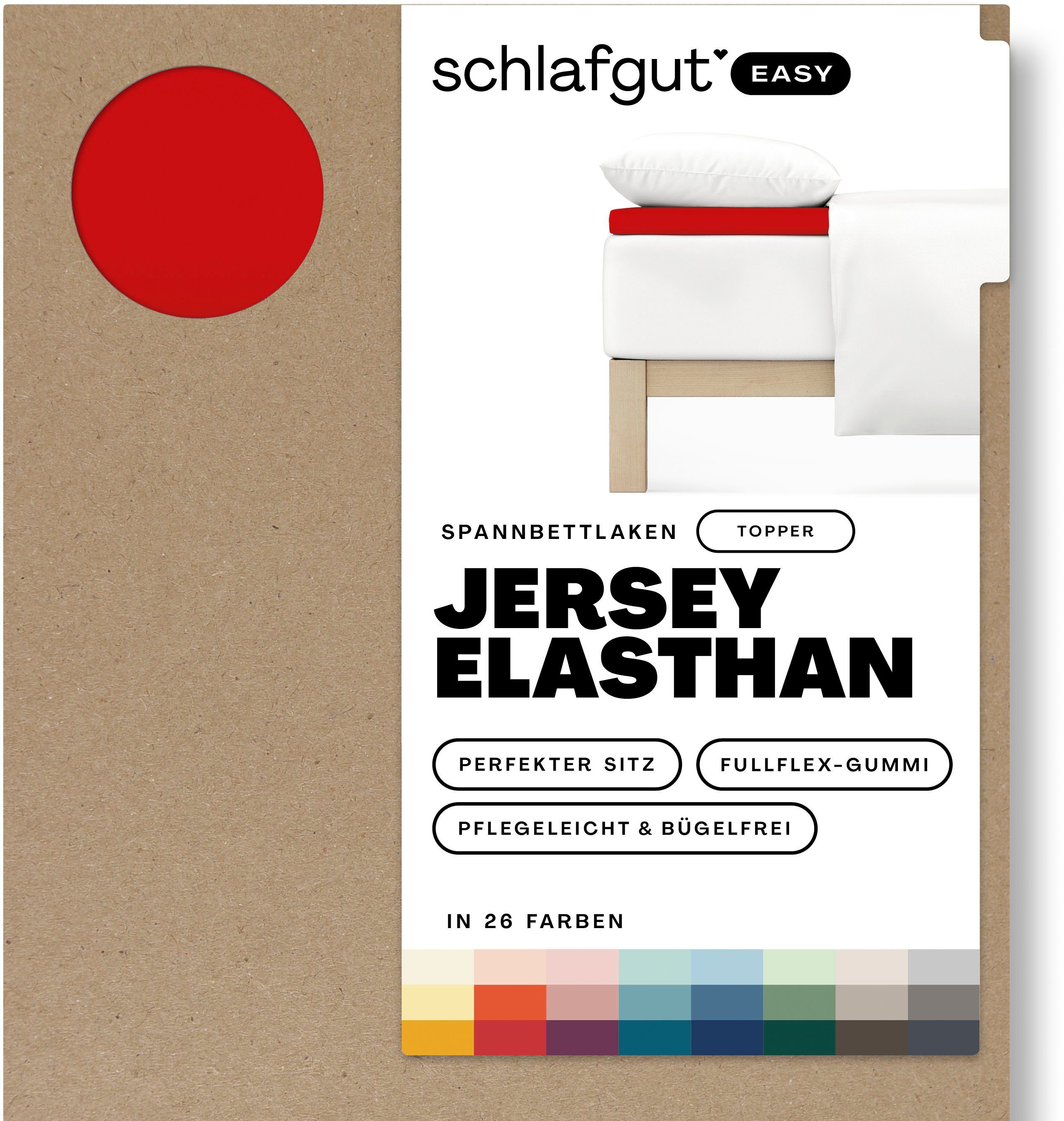 Schlafgut Hoeslaken EASY jersey elastaan topper (1 stuk)