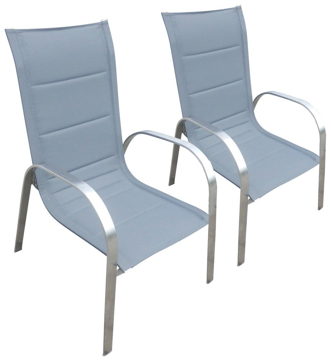 MERXX Tuinstoel Lucca set van 2, aluminium/textiel, stapelbaar (set, 2 stuks) tuinstoelen grijs