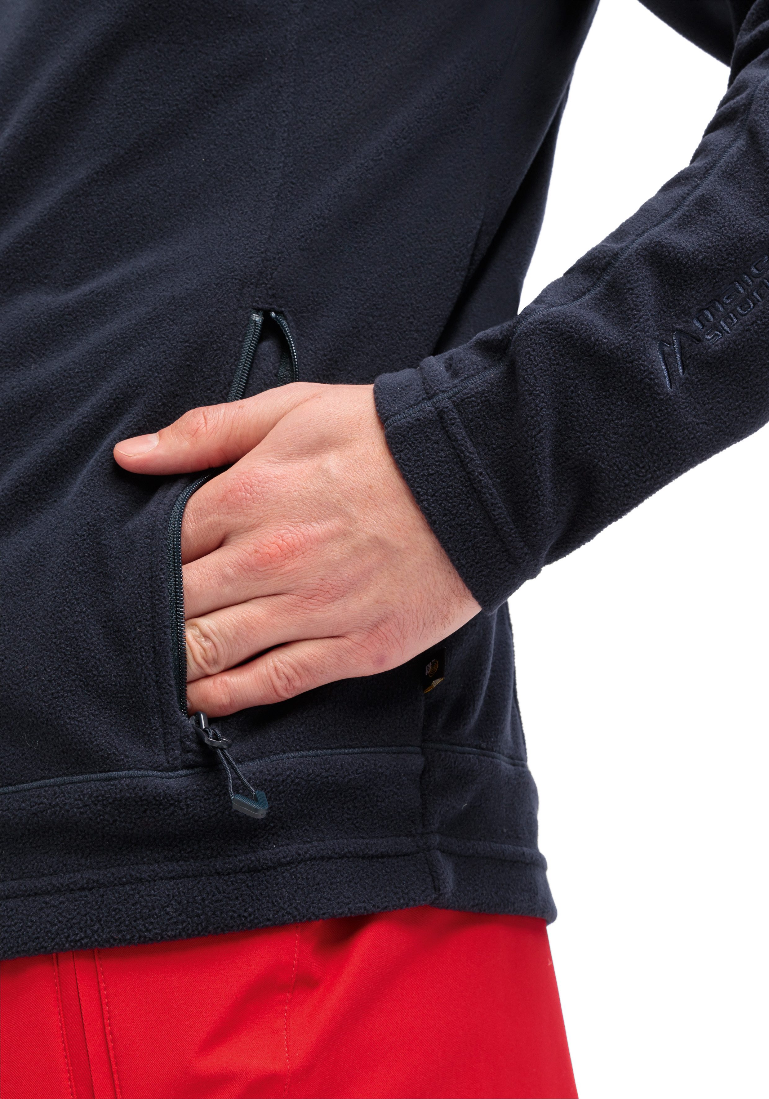 Maier Sports Fleecejack Dennis Jacket M Heren midlayer, onderhoudsvriendelijk fleece met 2 ritszakken
