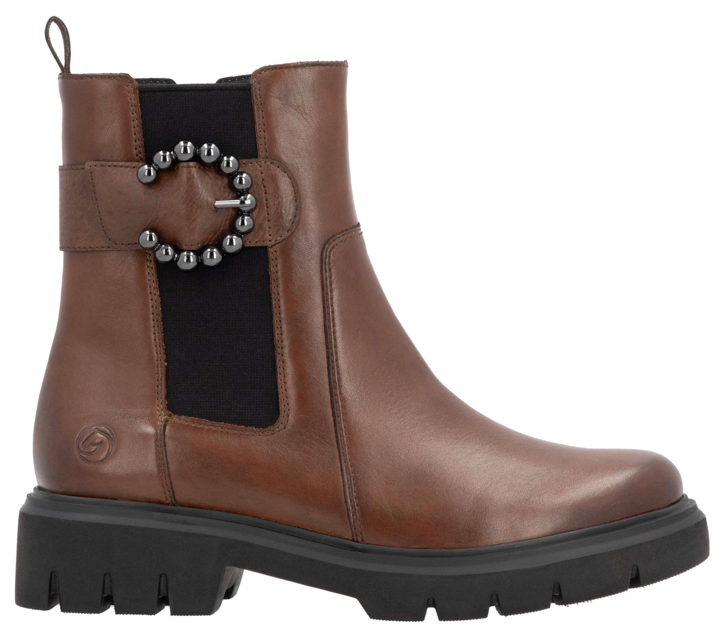Remonte Chelsea-boots blokhak, businessmode, enkellaars met mooie decoratieve gesp