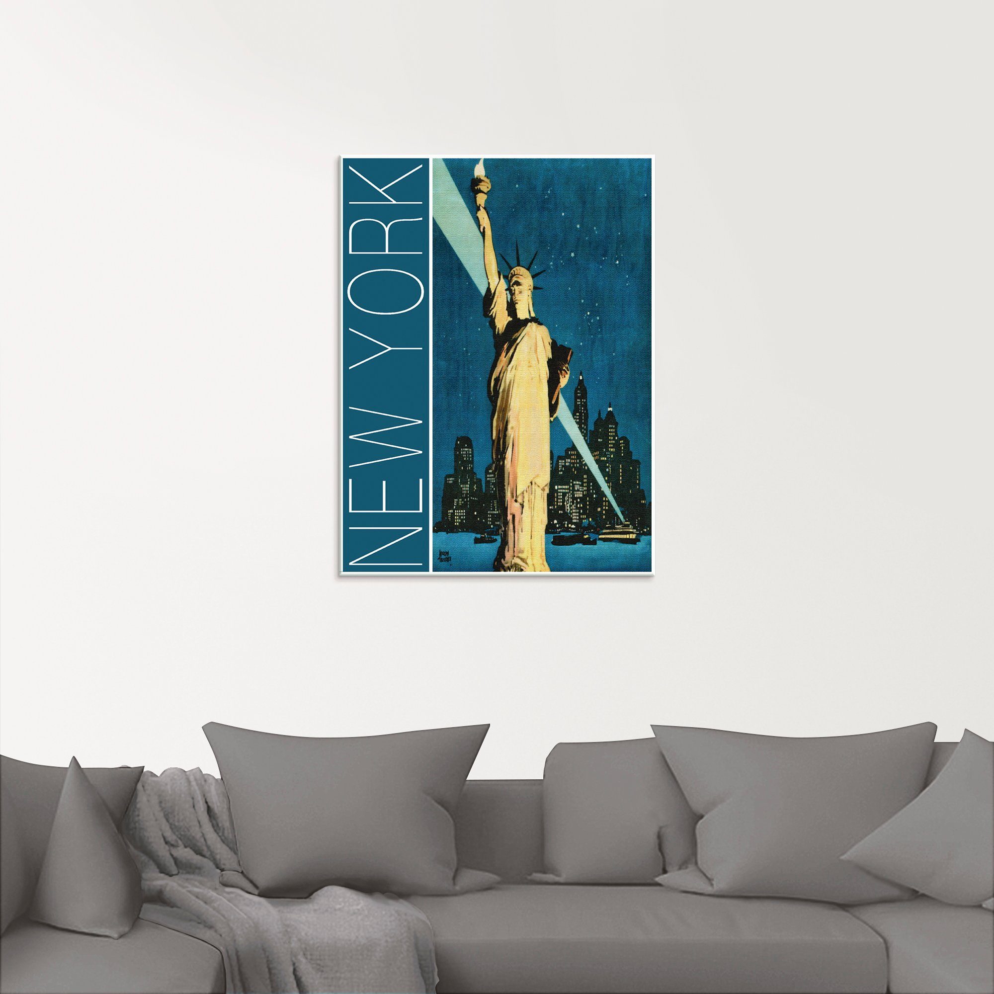 Artland Print op glas New York vintage reisaffiche
