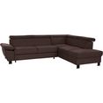 exxpo - sofa fashion hoekbank met verstelbare hoofdsteun en verstelbare armleuningen, naar keuze met slaapfunctie en bedkist bruin