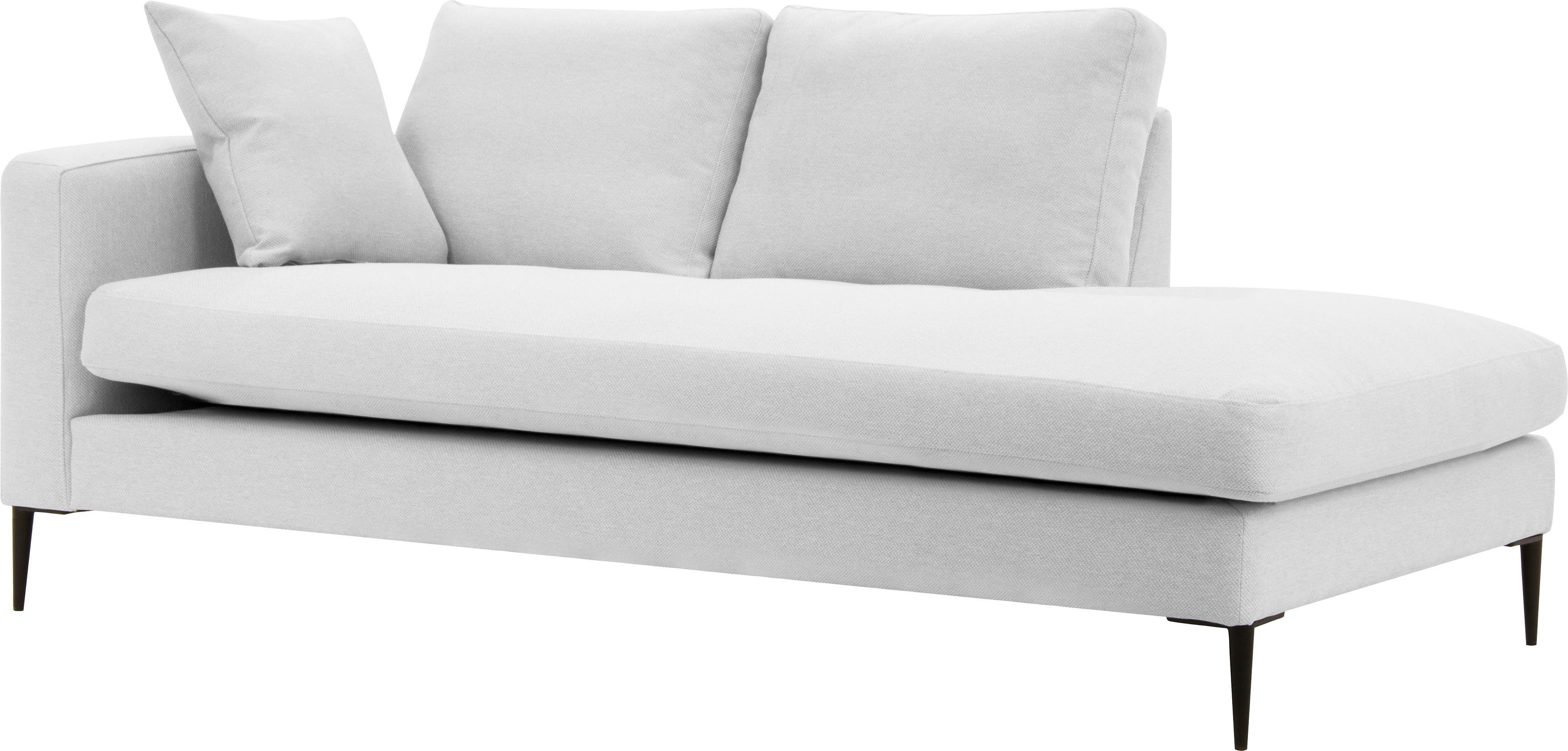 Leonique Récamier Cozy chaise longue, afmetingen B/D/H: 195/97/80 cm met los kussen en metalen poten, armleuning naar keuze links of rechts