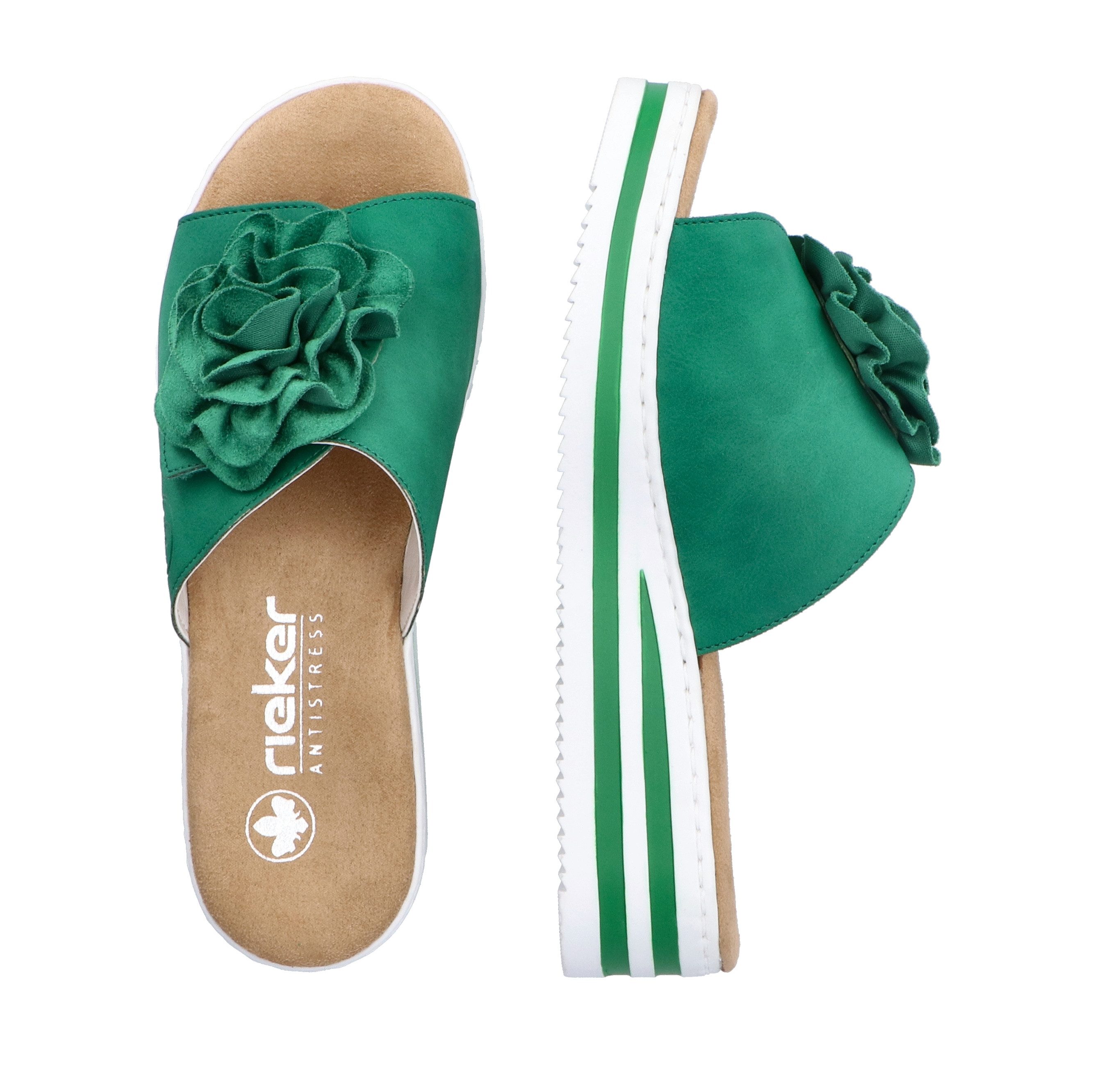 Rieker Slippers , zomerschoen, poolslide, strandschoen, sleehak, met klittenbandsluiting