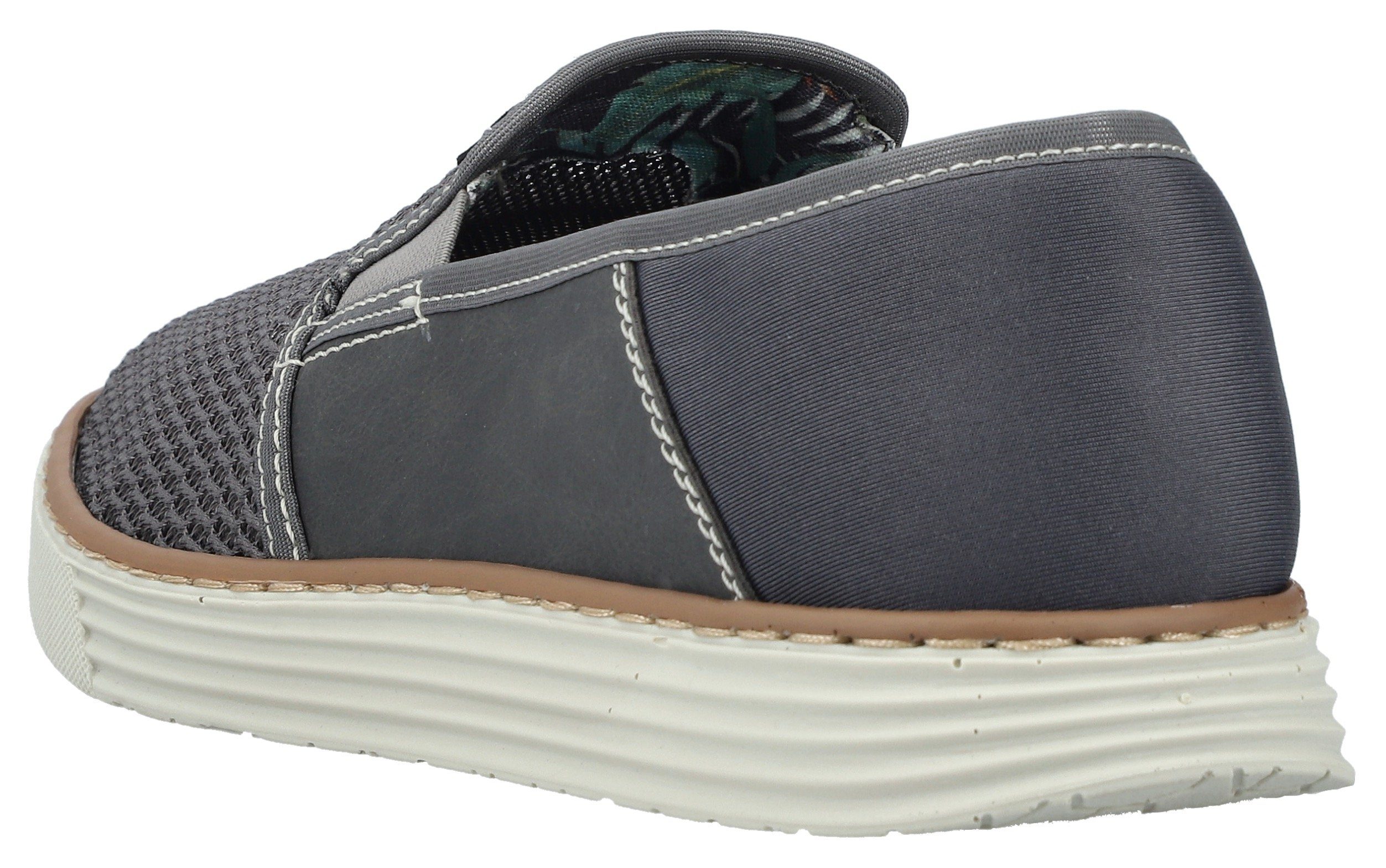 Rieker Instappers Espadrilles, zomerschoen met contrasterende decoratieve stiksels