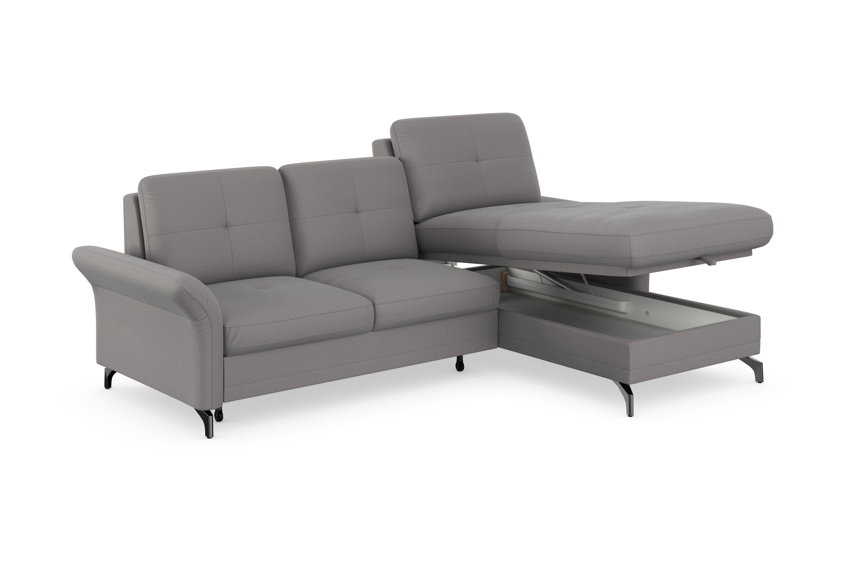 Places of Style Hoekbank Calando L-vorm naar keuze met slaapfunctie, bedkist en armleuning