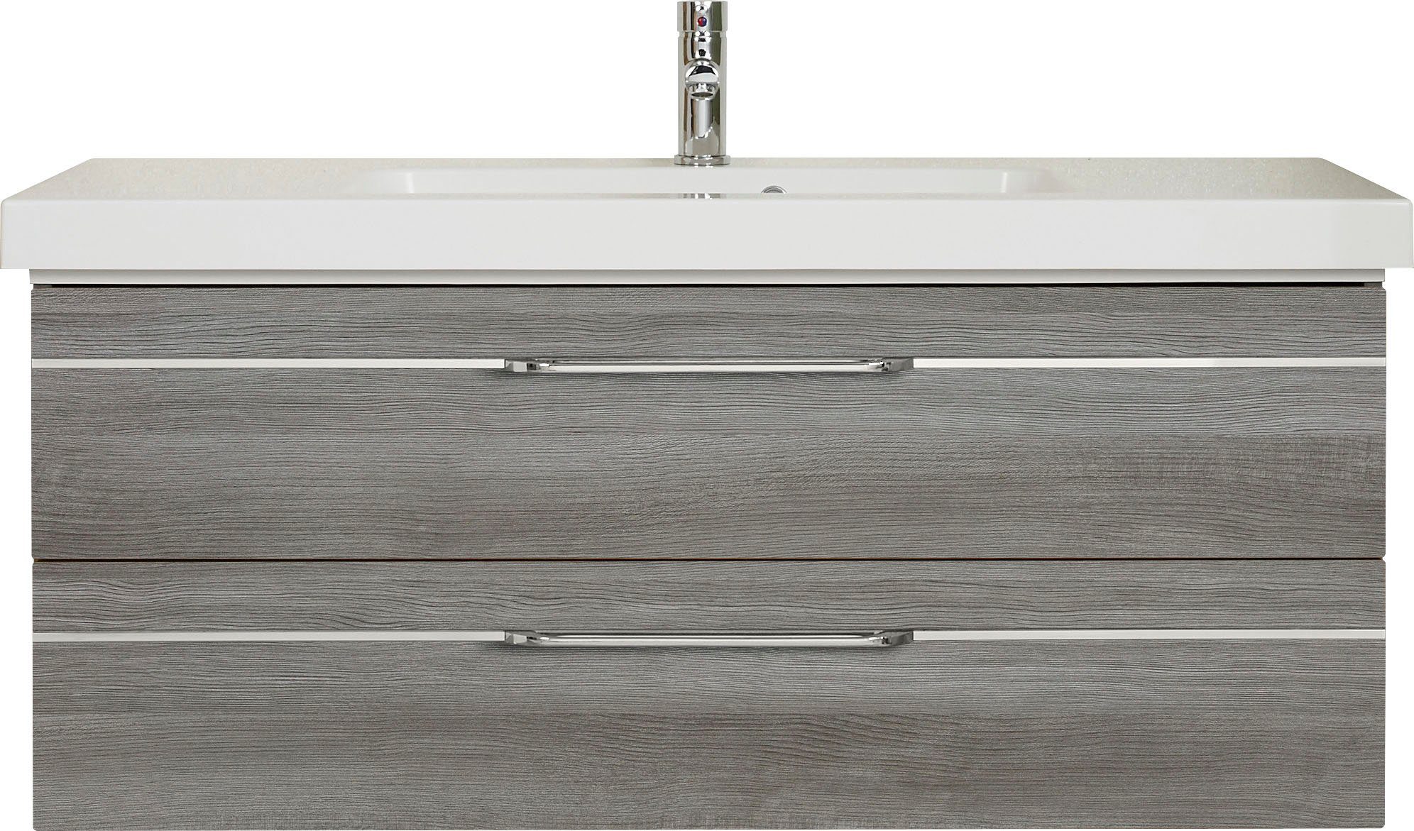 Saphir Badkamerserie Balto sprint wastafelmeubel met mineraalmarmeren wastafel, 123 cm breed (1 stuk) badmeubelsets grijs