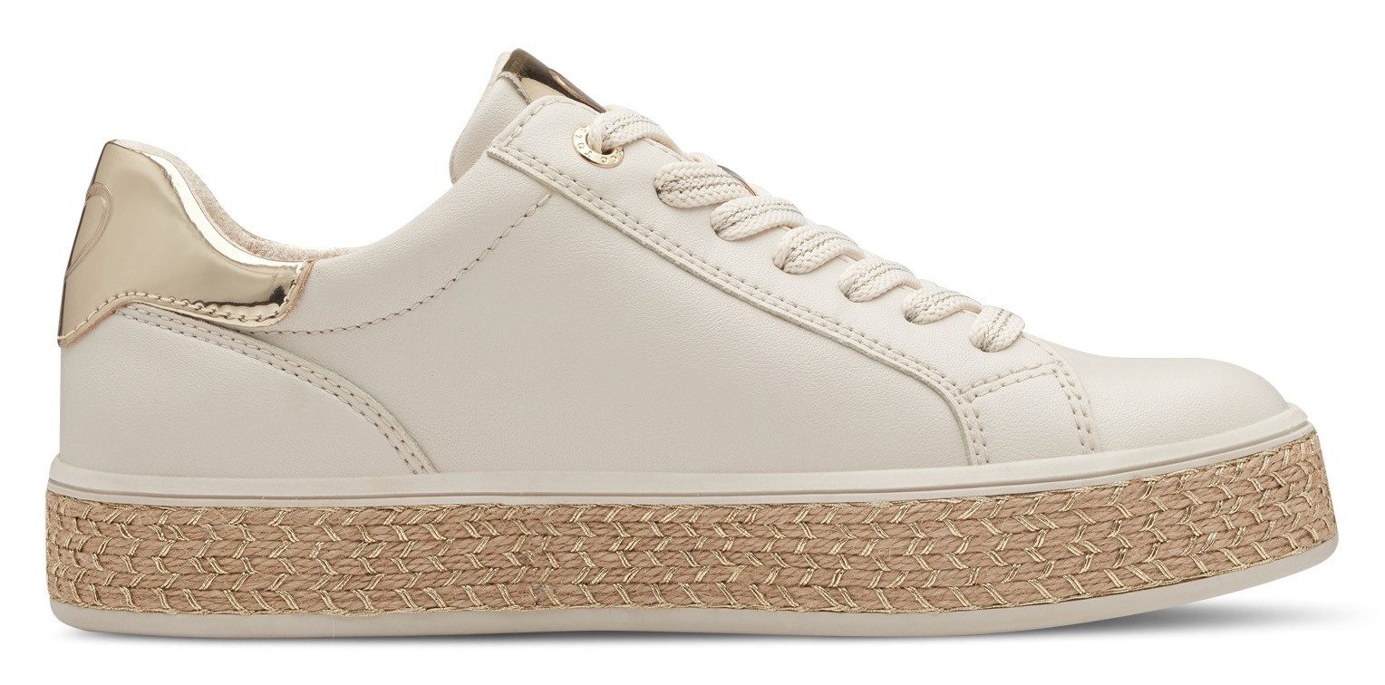 Marco Tozzi Plateausneakers vrijetijdsschoen, lage schoen, veterschoen met buitenrits