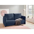 inosign zithoek tiny mike veranderbare sofa: 2 hockers in bank geïntegreerd, kunnen apart worden gezet, met opstaande naad en fijne stiksels, zitbreedte 180 cm (3-delig) blauw