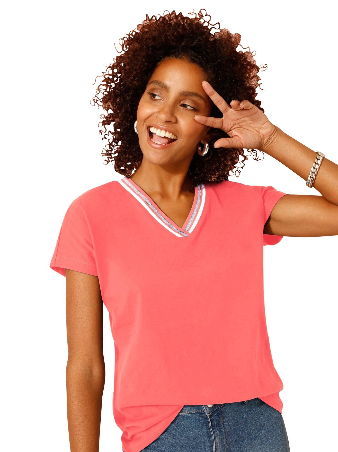 Classic Basics Shirt met V-hals Shirt (1-delig)